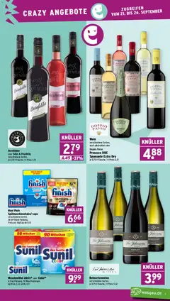 Wasgau Prospekt ab 21.09.2026 gültig | Seite: 3 | Produkte: Prosecco, Waschmittel, Doppio Passo, Wein