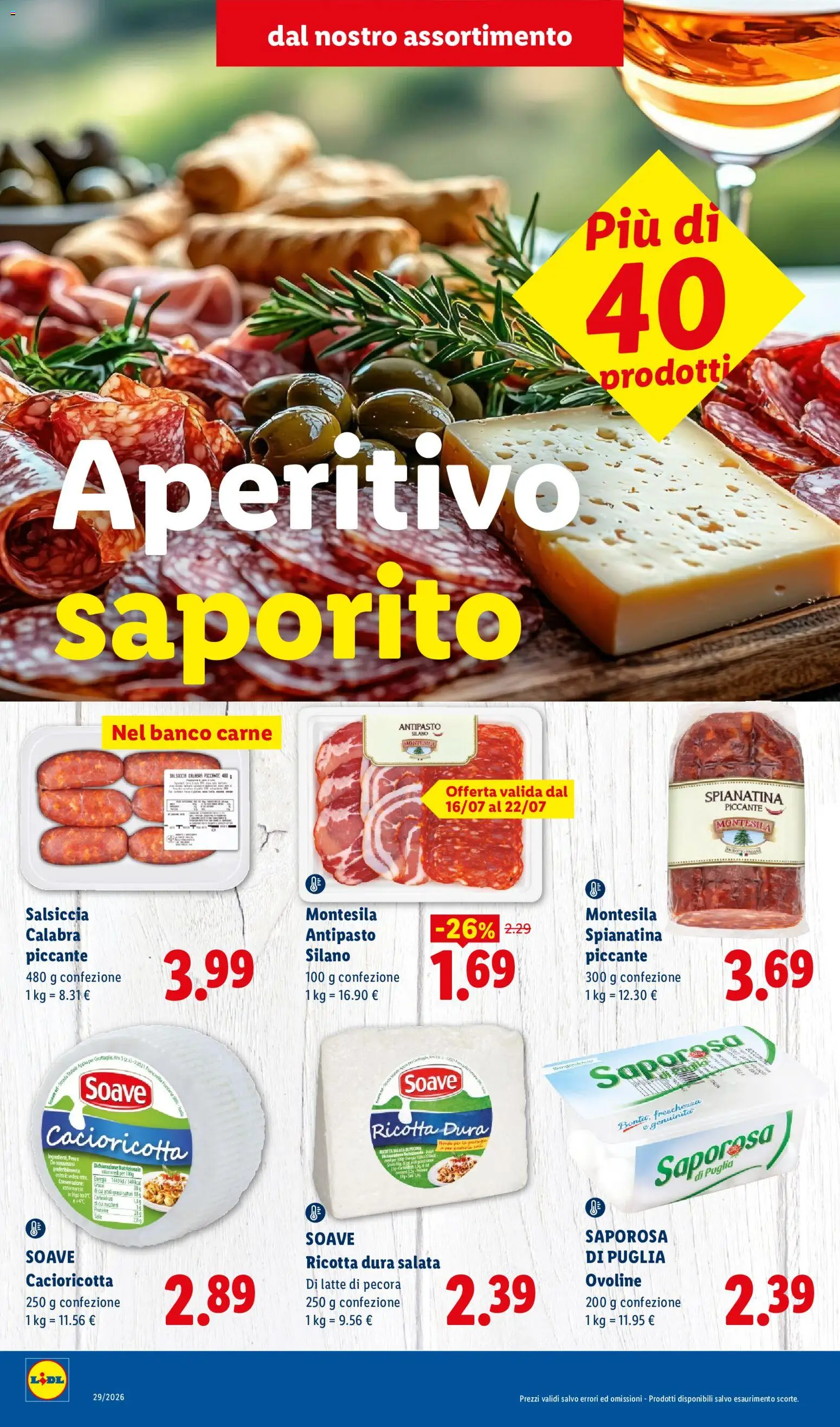 Volantino Lidl del 16/07/2026 | Pagina: 2 | Prodotti: Pesce, Sale, Latte, Salsiccia
