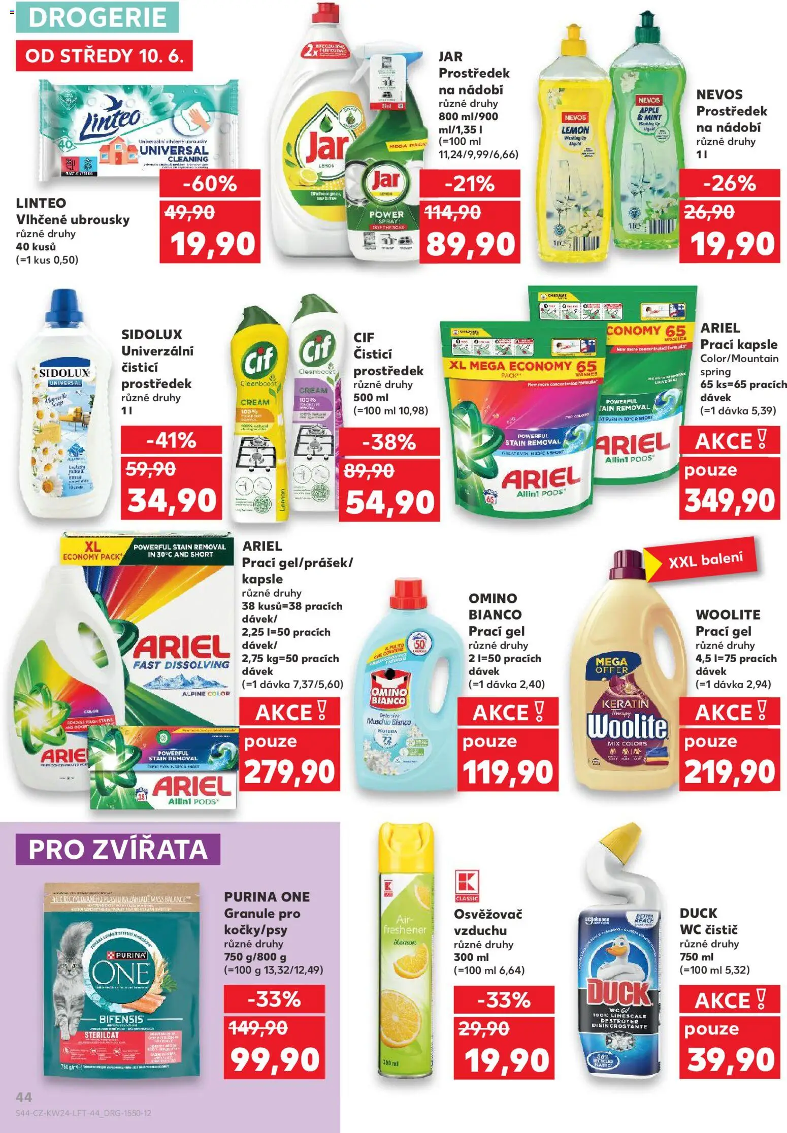 Kaufland leták - Kolín od 10.06.2026 | Strana: 44 | Produkty: Vlhčené ubrousky, Granule, Kapsle, Apple