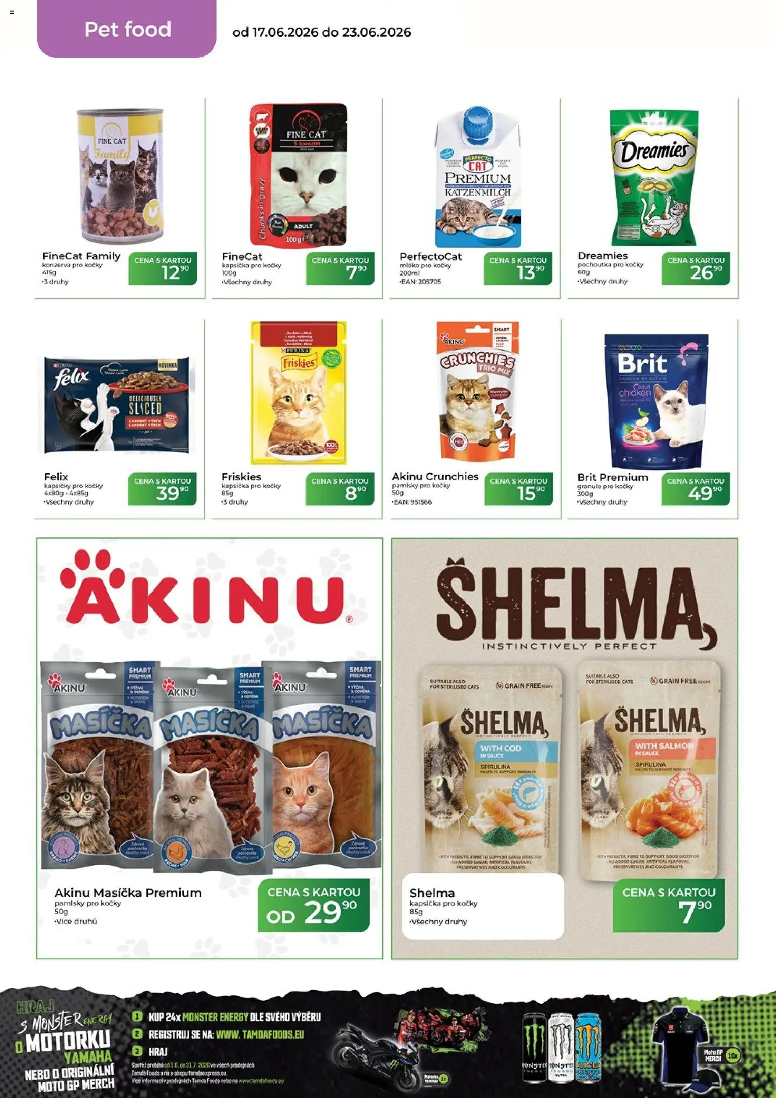 Tamda Foods leták od 17.06.2026 | Strana: 50 | Produkty: Felix, Purina, Granule pro kočky, Monster Energy