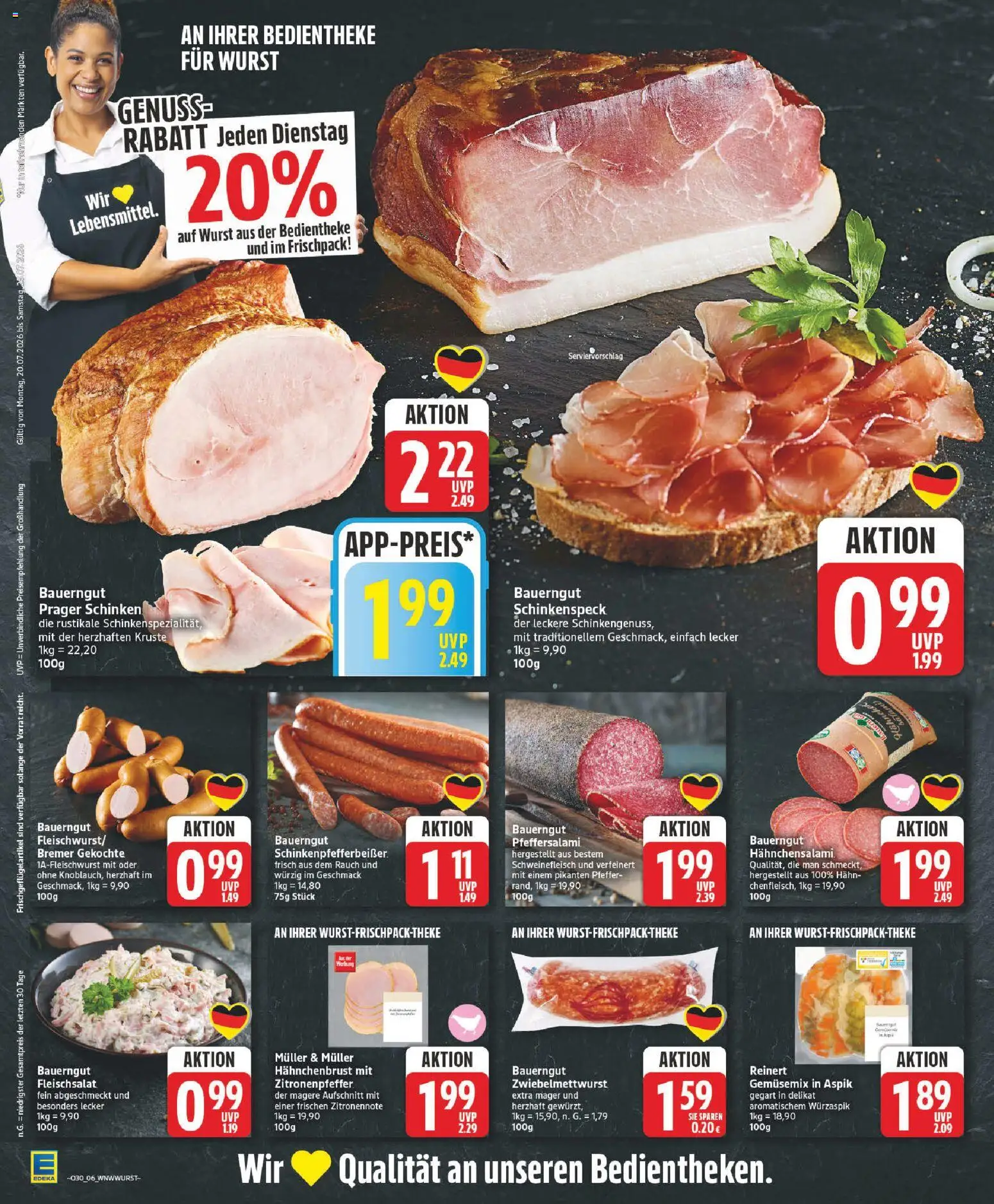 Elli Markt Prospekt Rietberg – gültig ab 20.07.2026 | Seite: 6 | Produkte: Pfeffer, Bauerngut, Schinken, Schweinefleisch