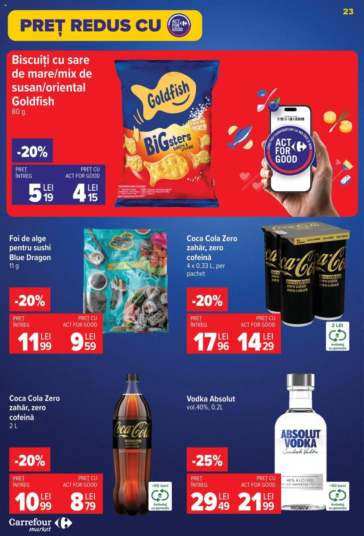 Noul catalog Carrefour – valabil de la 22.07.2026 | Pagină: 23 | Produse: Sushi, Amerikan servis, Sare, Zahăr
