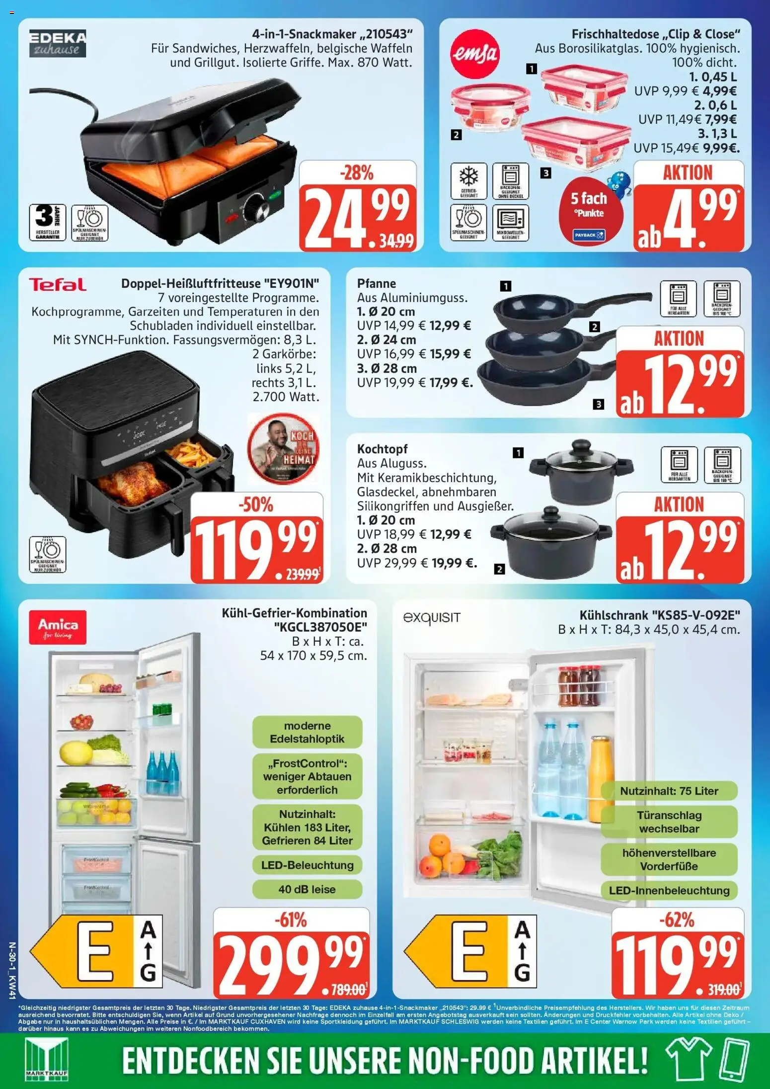 Marktkauf Prospekt Buxtehude (ab 05.10.2026) » Angebote online | Seite: 30 | Produkte: Kühlschrank, Waffeln, Backofen, Kühlgefrierkombination