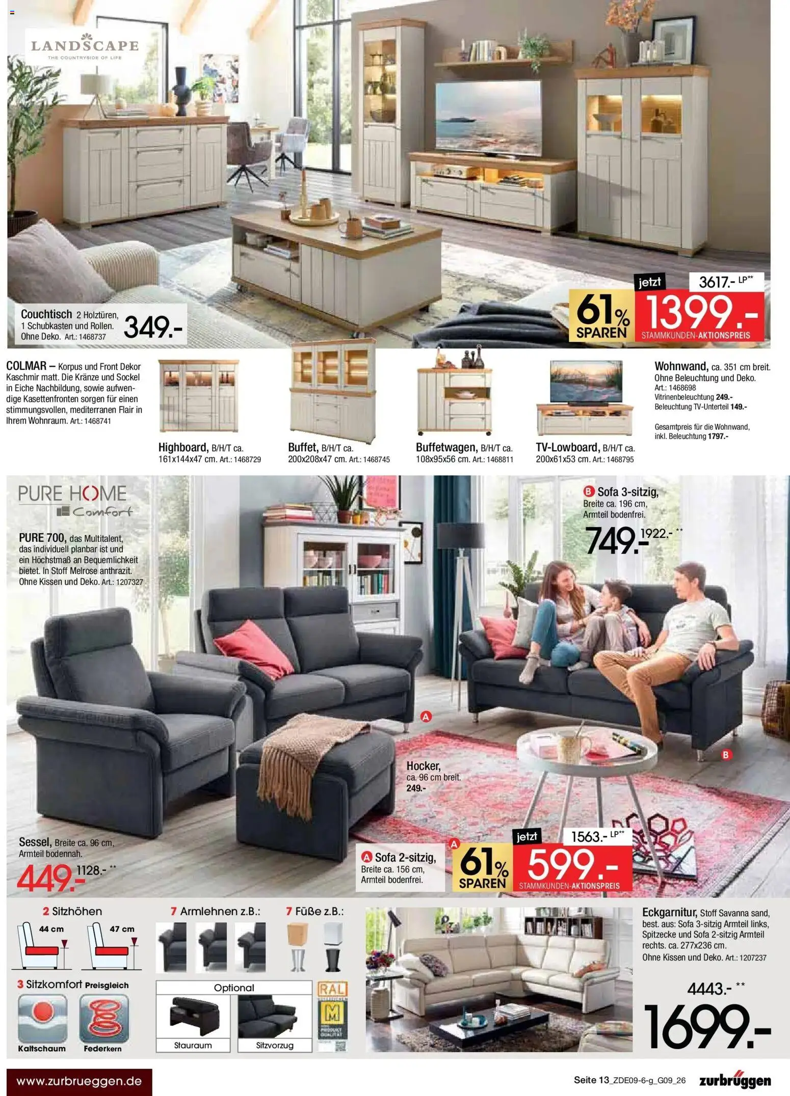 Zurbrüggen Prime Shopping week – gültig ab 12.09.2026 | Seite: 15 | Produkte: Kissen, Sofa, Couchtisch
