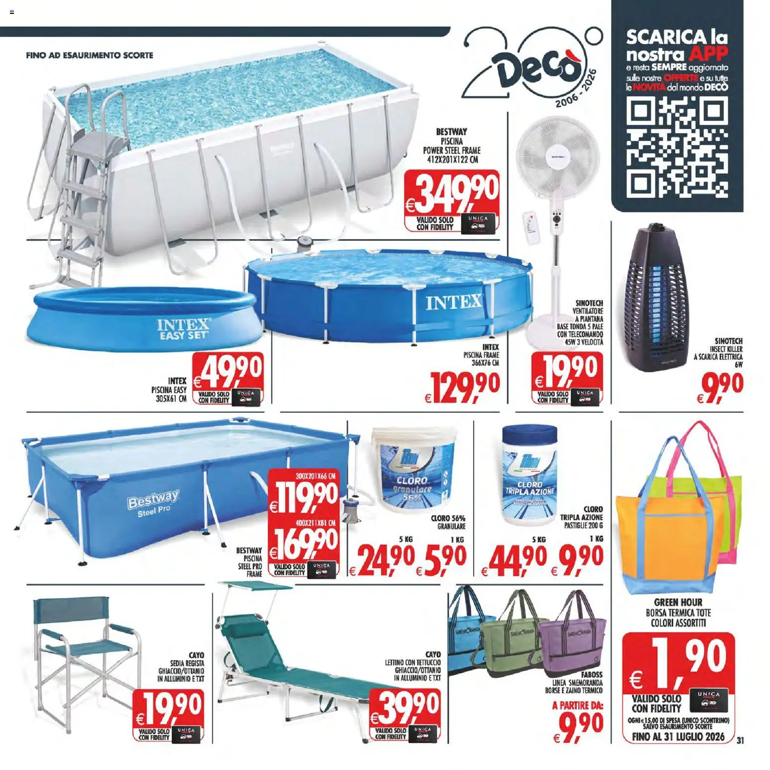 Volantino Decò del 29.05.2026 | Pagina: 37 | Prodotti: Telecomando, Zaino, Piscina, Lettino