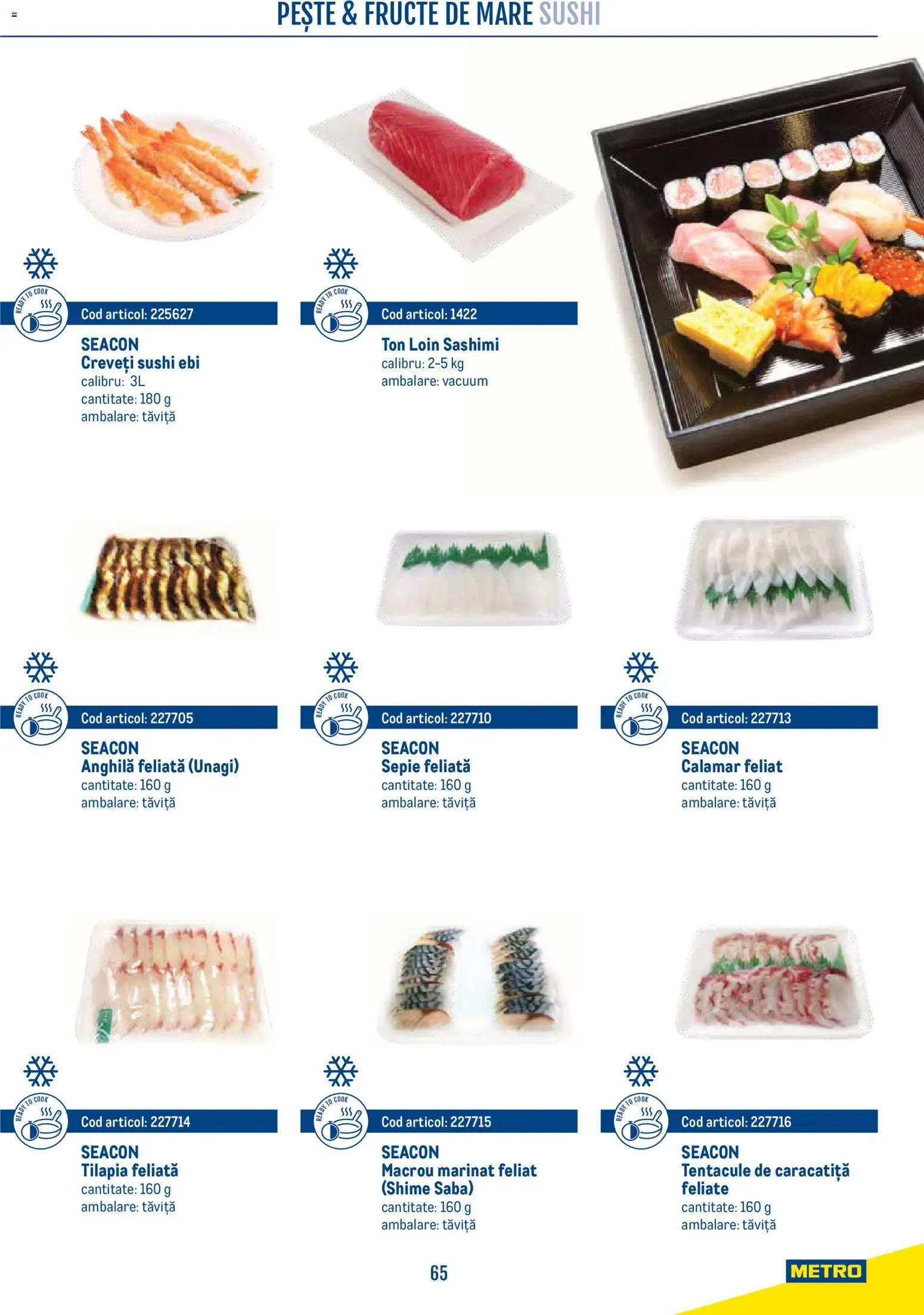 Noul catalog Metro – valabil de la 21.04.2026 | Pagină: 65 | Produse: Sushi, Pește, Fructe, Fructe De Mare