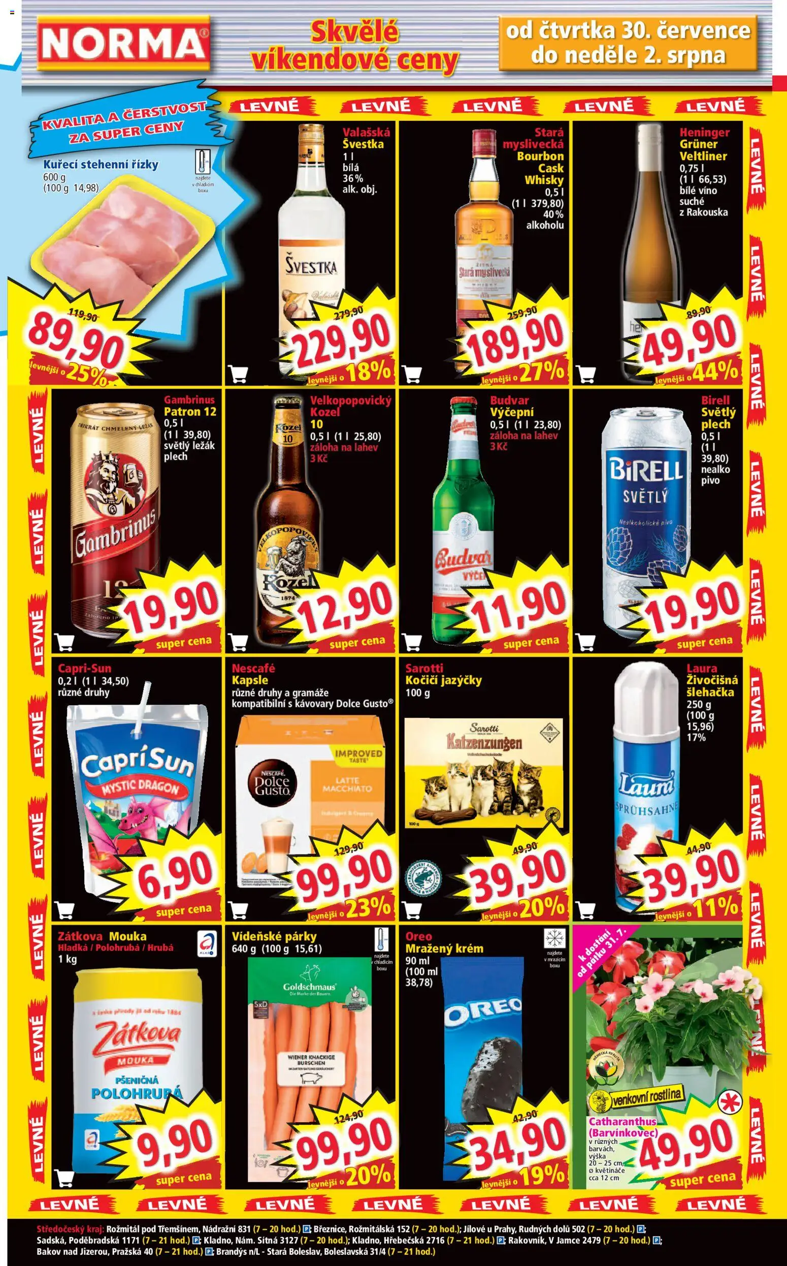 Norma leták od 27.07.2026 | Strana: 7 | Produkty: Krém, Whisky, Zátkova mouka, Stehenní řízky