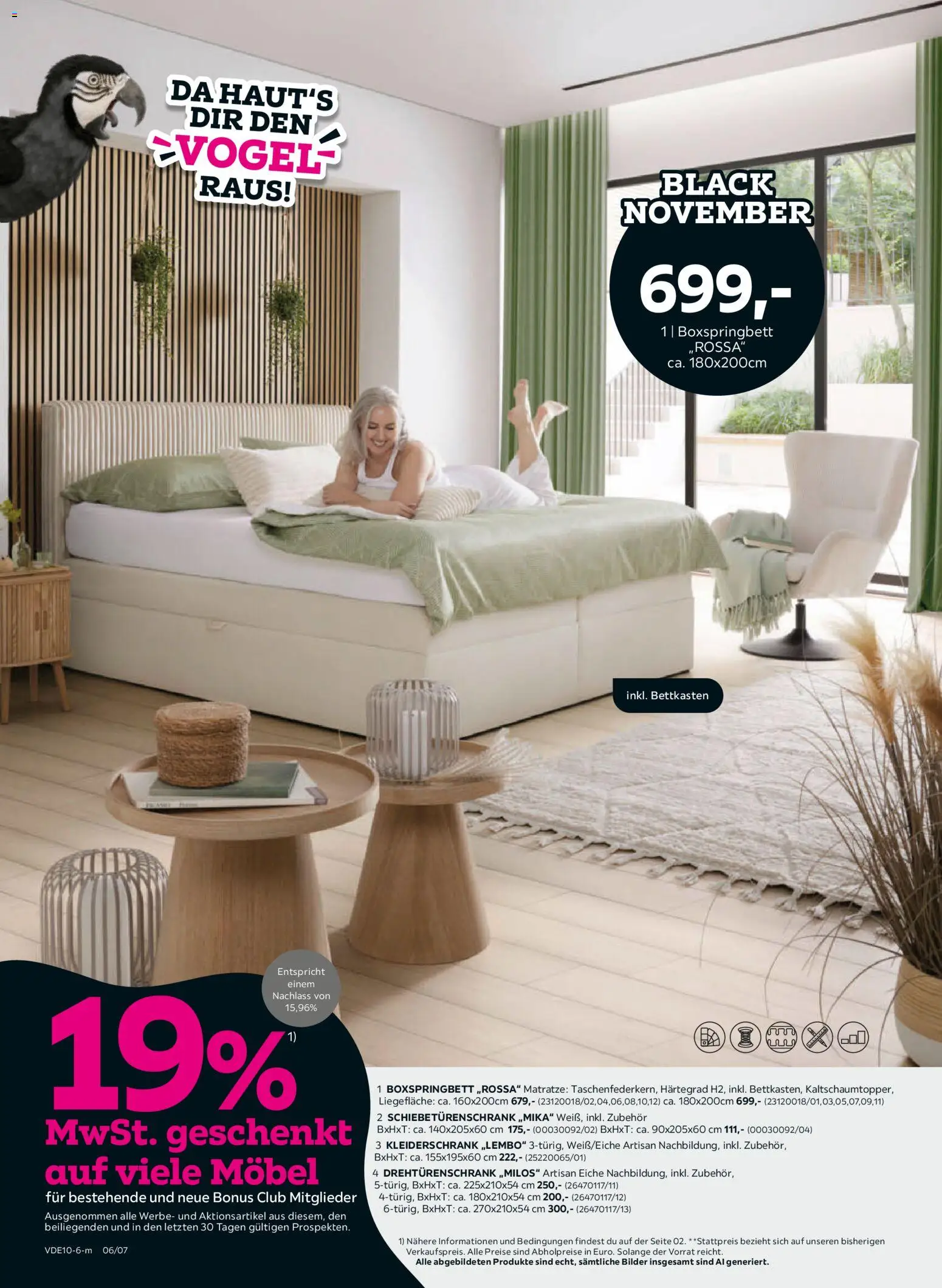 Mömax Black November – gültig ab 25.10.2026 | Seite: 6 | Produkte: Matratze, Kleiderschrank, Drehtürenschrank, Bilder