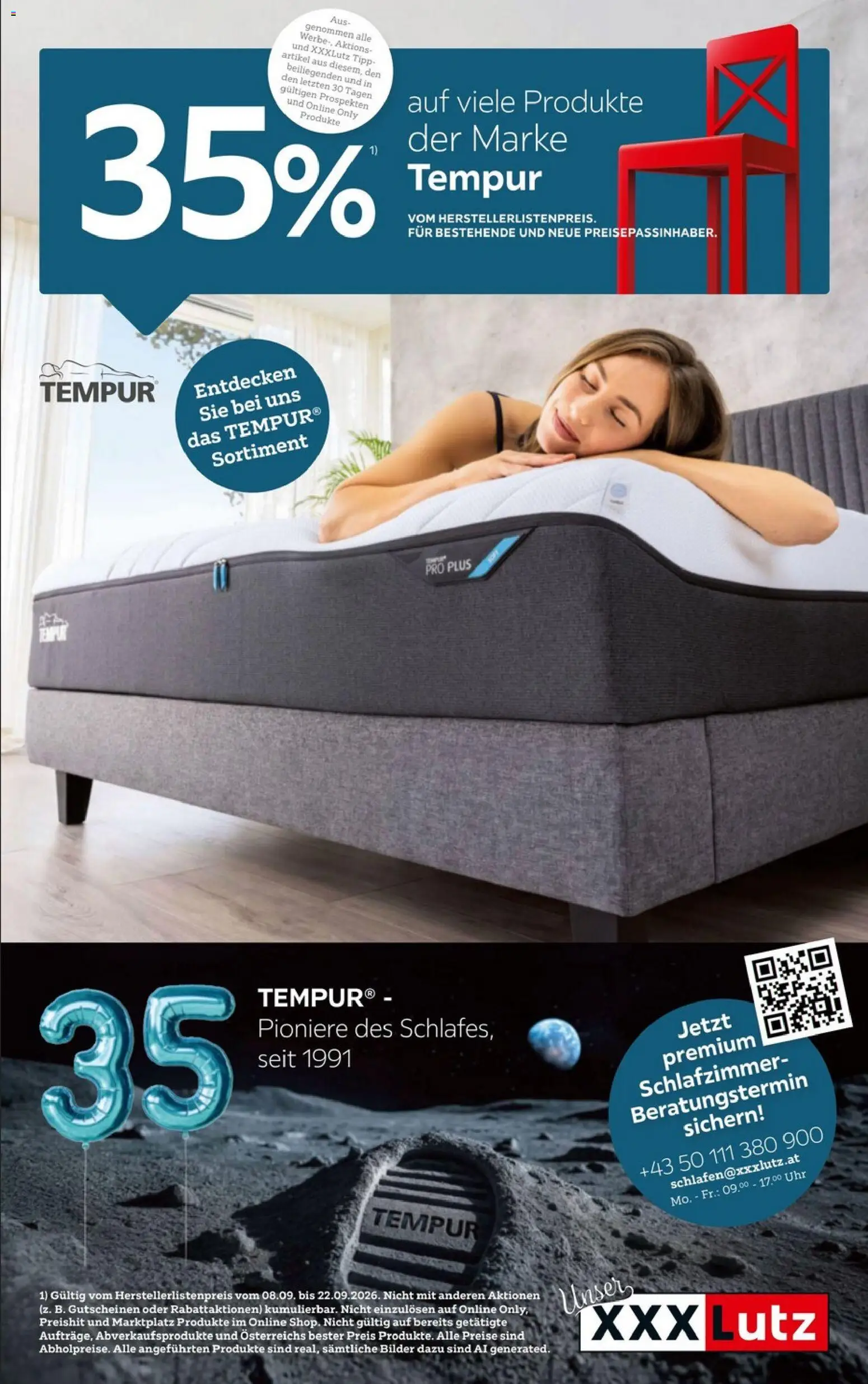XXXLutz Tempur gültig ab 08.09.2026 | Seite: 1 | Produkte: Uhr