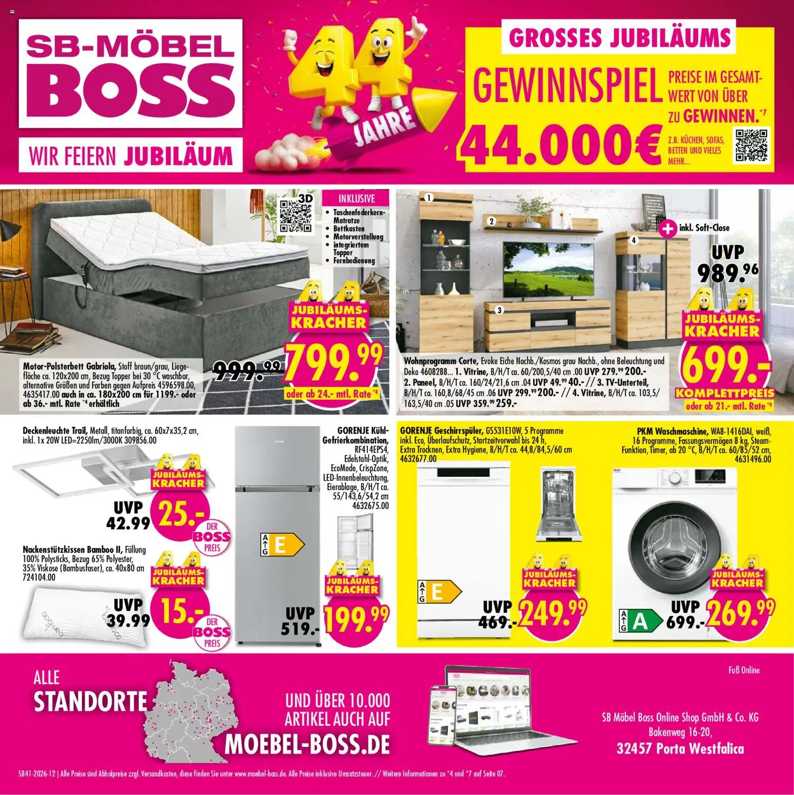 SB Möbel Boss Prospekt Gera – gültig ab 06.10.2026 | Seite: 12 | Produkte: Gorenje, Matratze, Liege, Topper