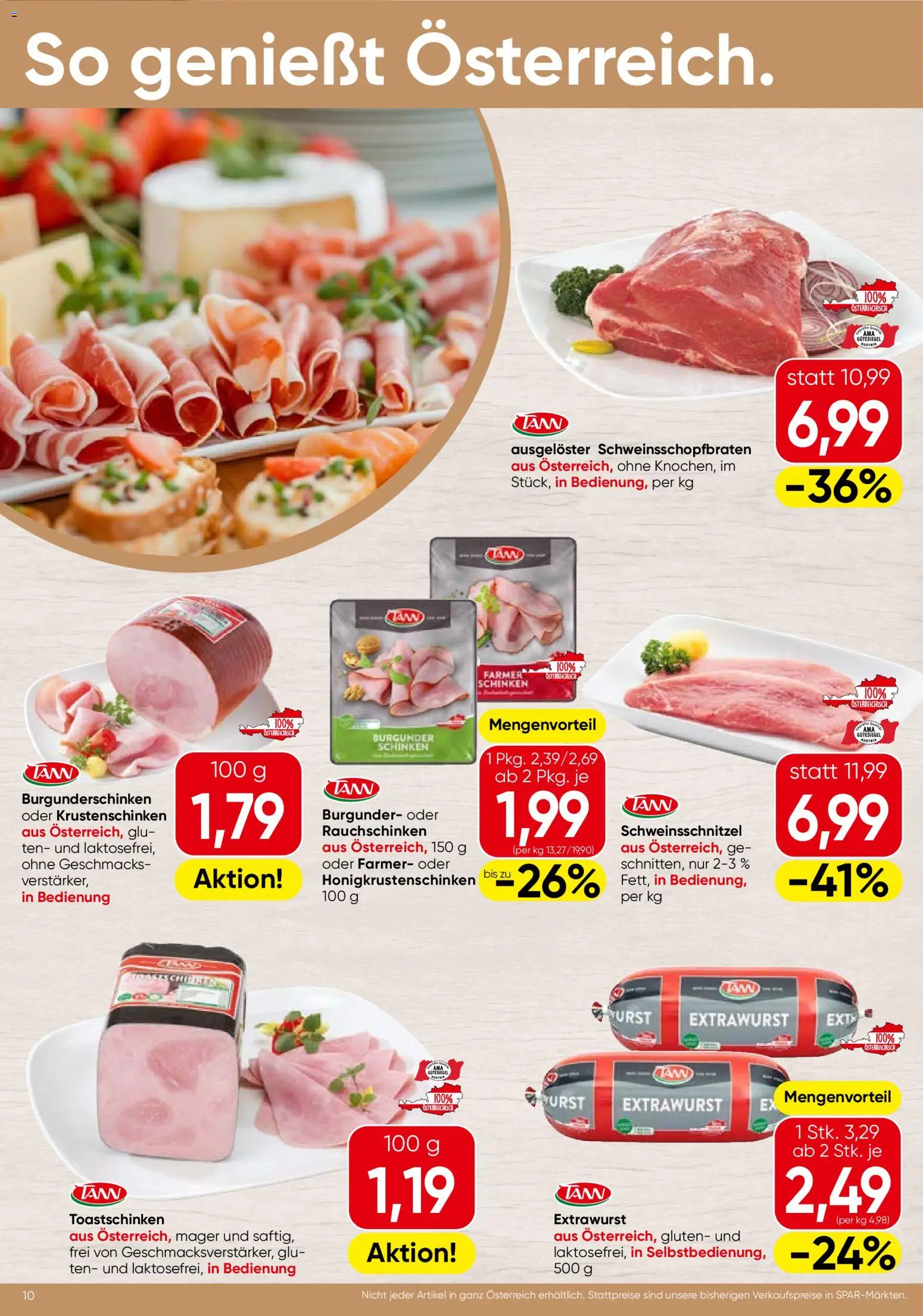 Spar Flugblatt - Vorarlberg gültig ab 21.05.2026 | Seite: 10 | Produkte: Wurst, Schinken