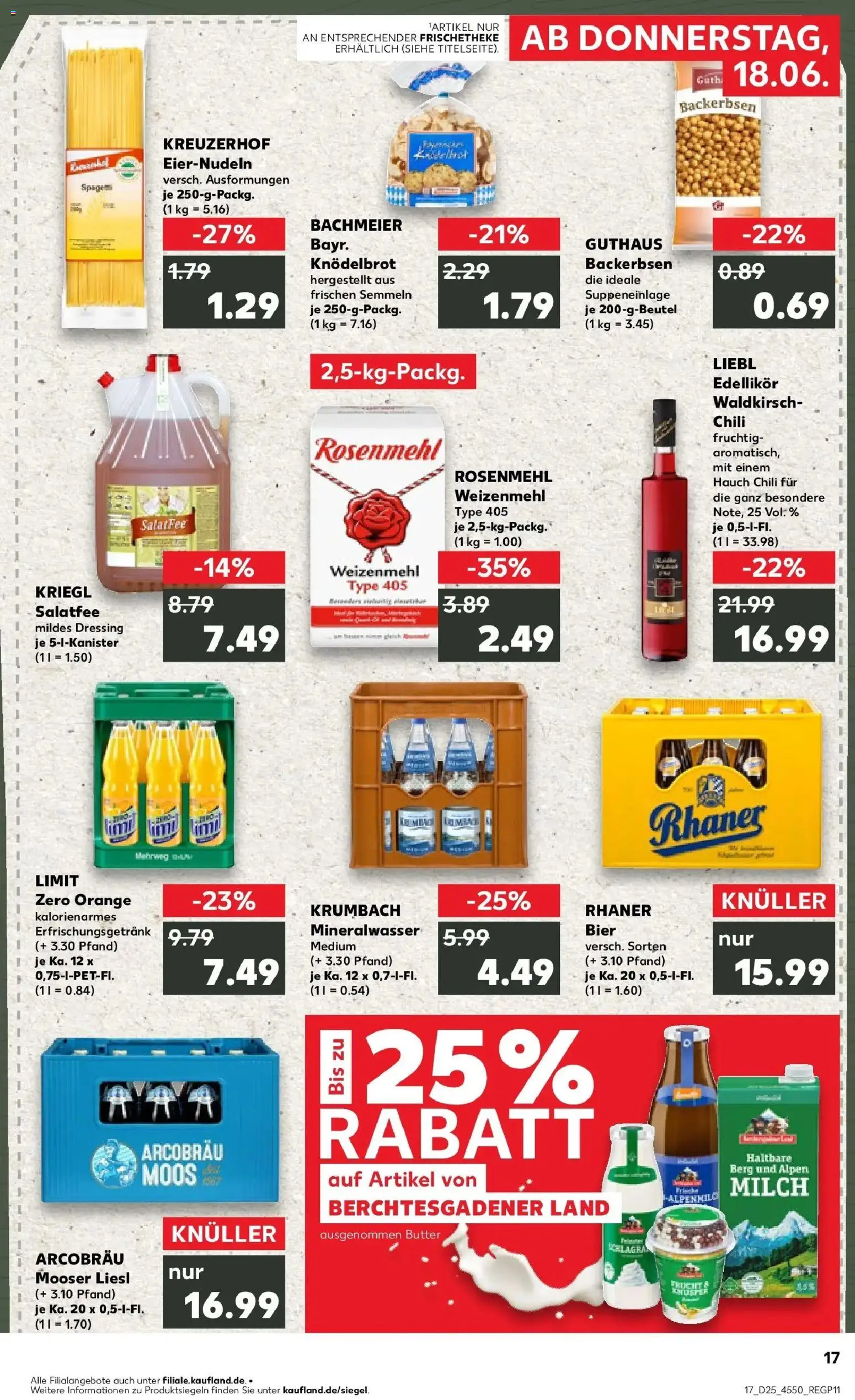 Kaufland Prospekt Cham – gültig ab 15.06.2026 | Seite: 2 | Produkte: Butter, Bier, Weizenmehl, Mineralwasser