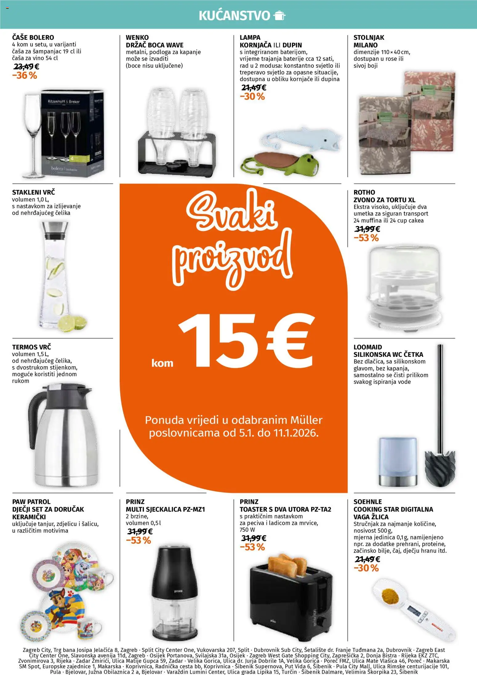 Müller katalog | vrijedi od 05.01.2025 | Stranica: 1 | Proizvodi: Vino, Čaše, Podloga, Termos