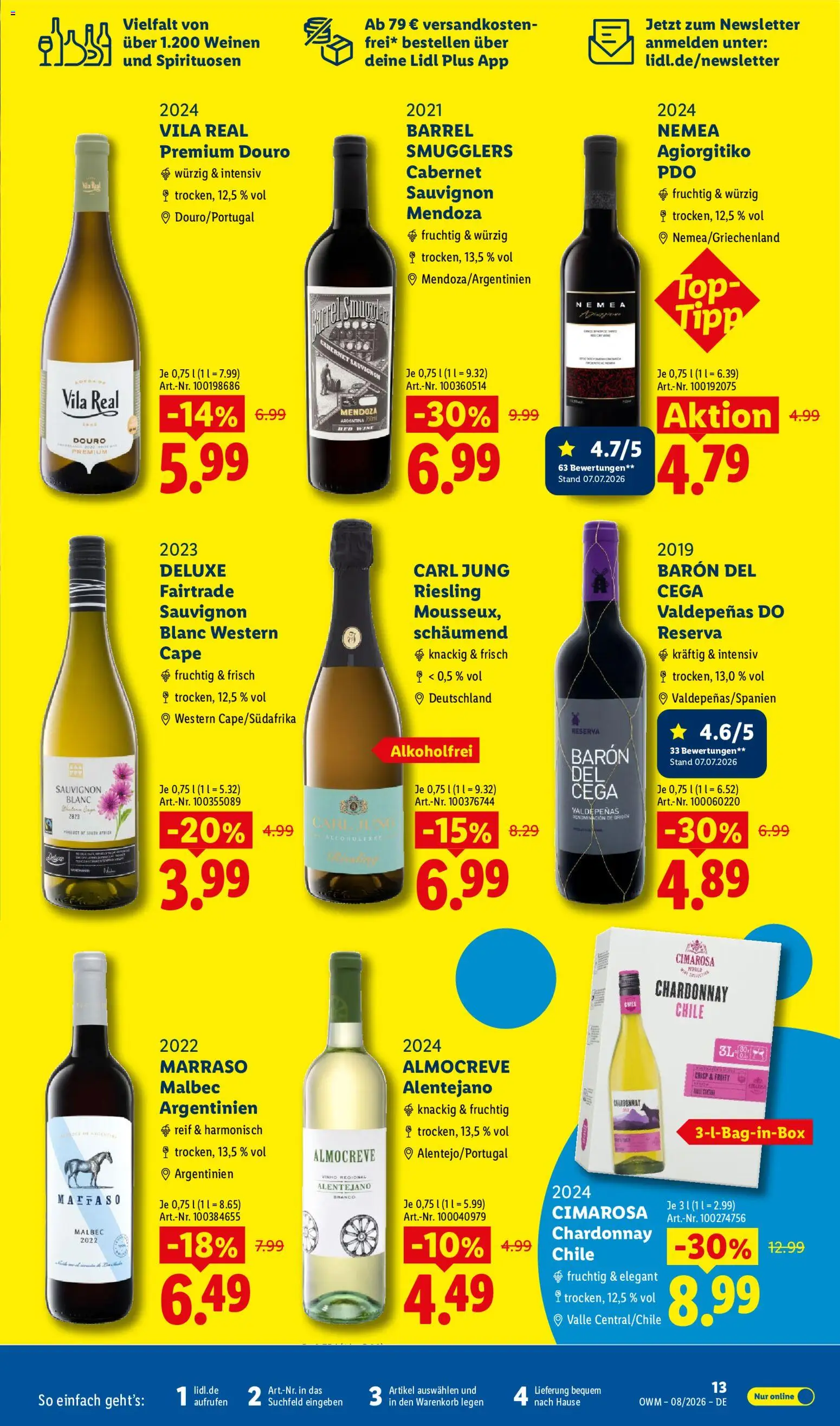 Lidl Prospekt Wein & Spirituosen – gültig ab 01.08.2026 | Seite: 13