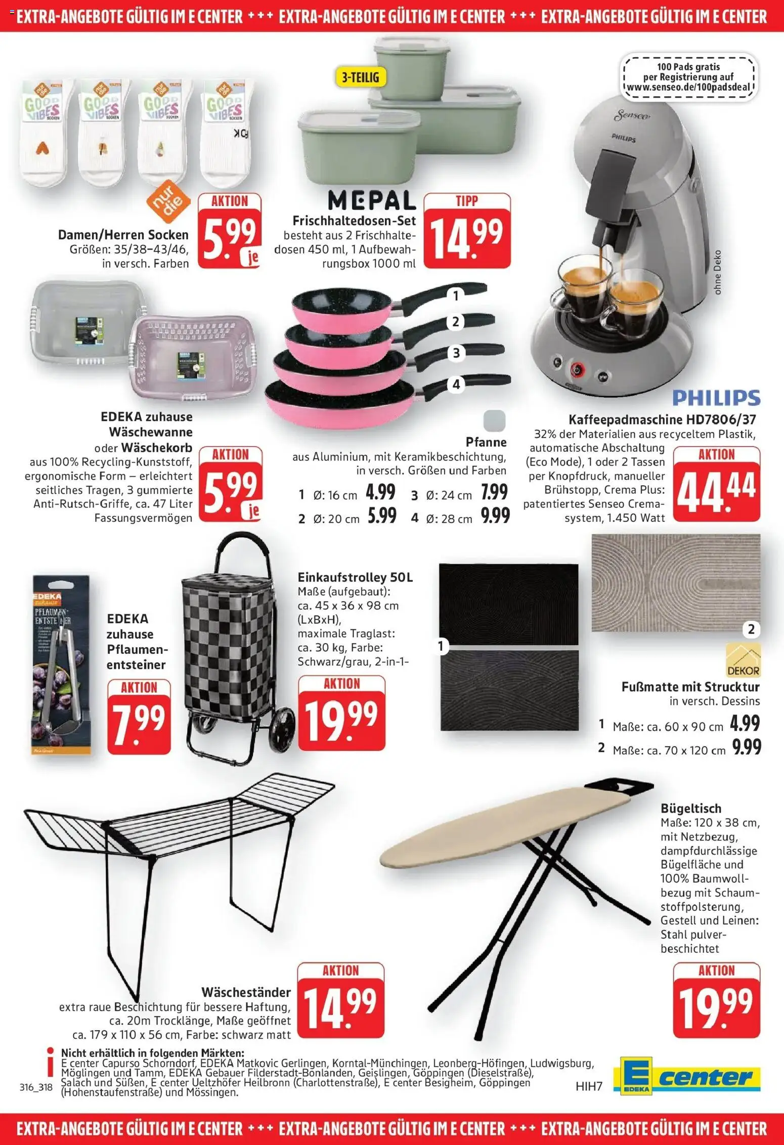 Edeka Prospekt Eislingen (ab 31.08.2026) » Angebote Online | Seite: 27 | Produkte: Philips, Pflaumen, Fußmatte, Waschestander