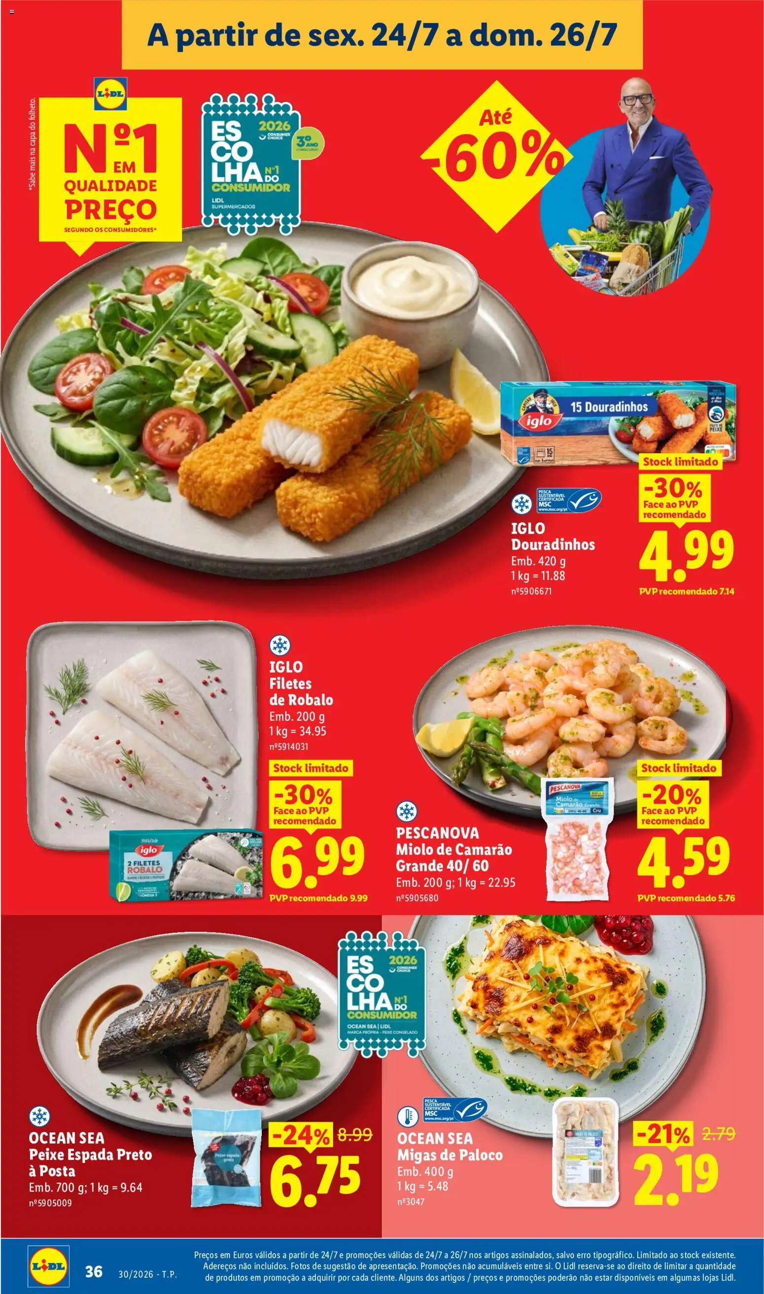 Lidl folheto │ válido de 20/07/2026 | Página: 36 | Produtos: Capitão iglo, Camarão, Peixe