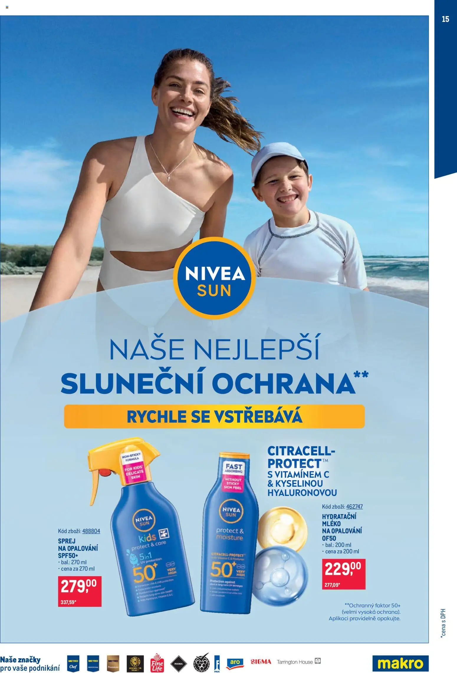 Makro leták - Letní sezona od 20.05.2026 | Strana: 15 | Produkty: Nivea, Mléko