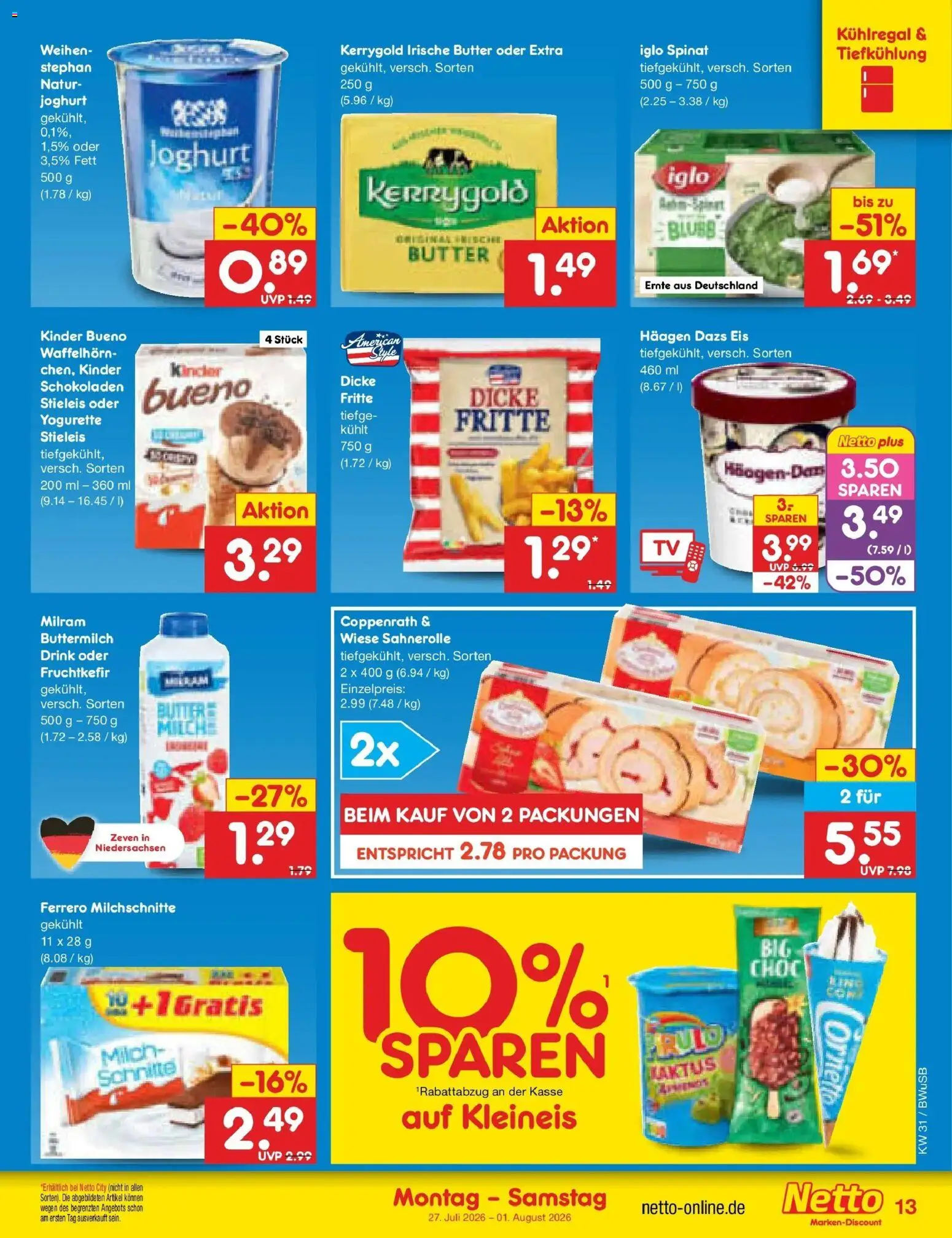 Netto Marken-Discount Prospekt Bielefeld – gültig ab 27.07.2026 | Seite: 21 | Produkte: Milch, Yogurette, Haagen dazs, Milram