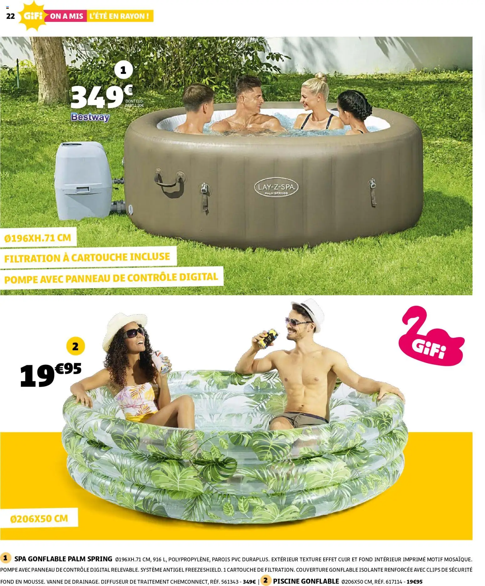{H1} | Page: 22 | Produits: Diffuseur, Spa gonflable, Couverture, Cartouche