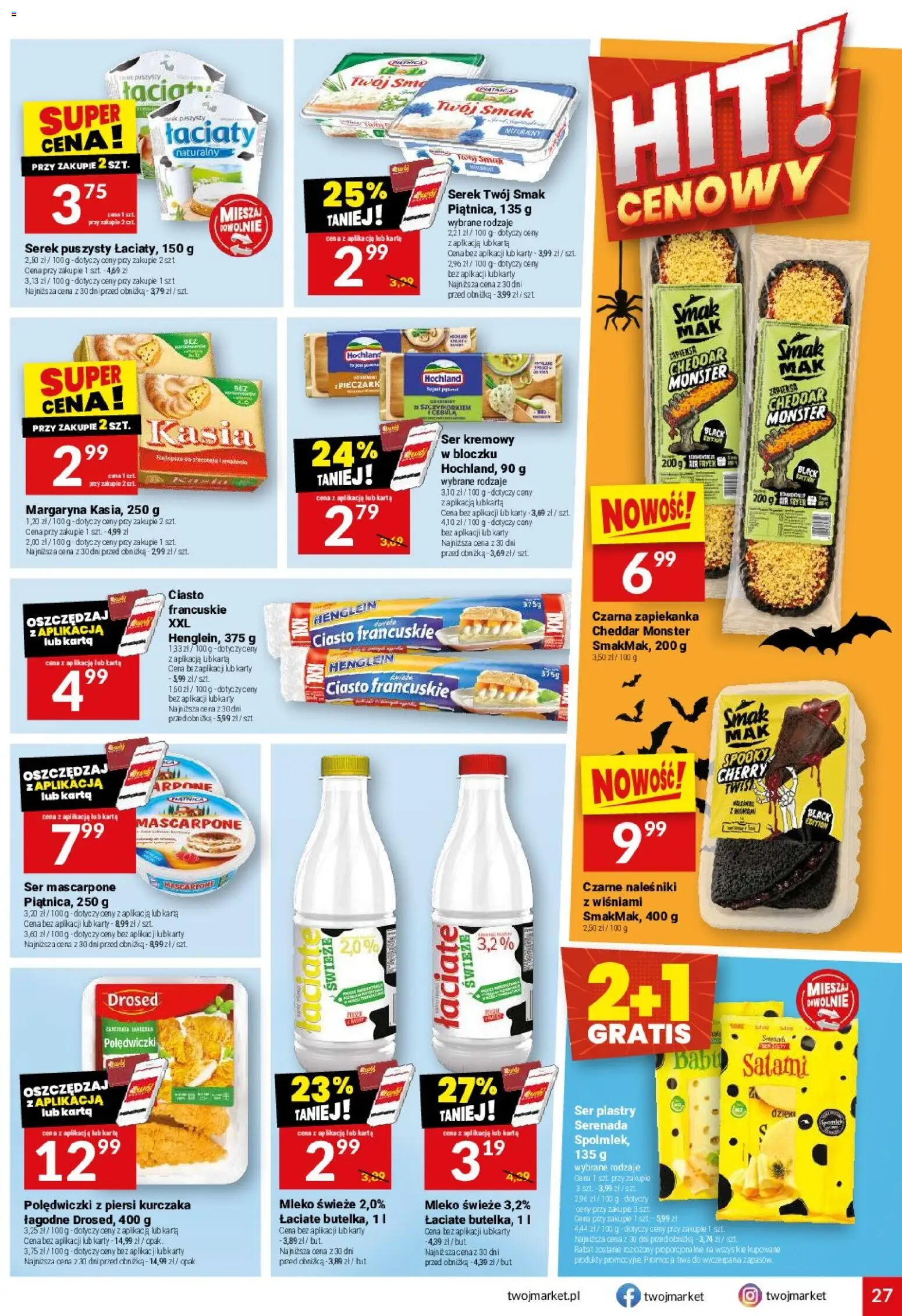 Twój Market gazetka od 21.10.2026 | Strona: 27 | Produkty: Karta, Ciasto, Polędwiczki, Mascarpone