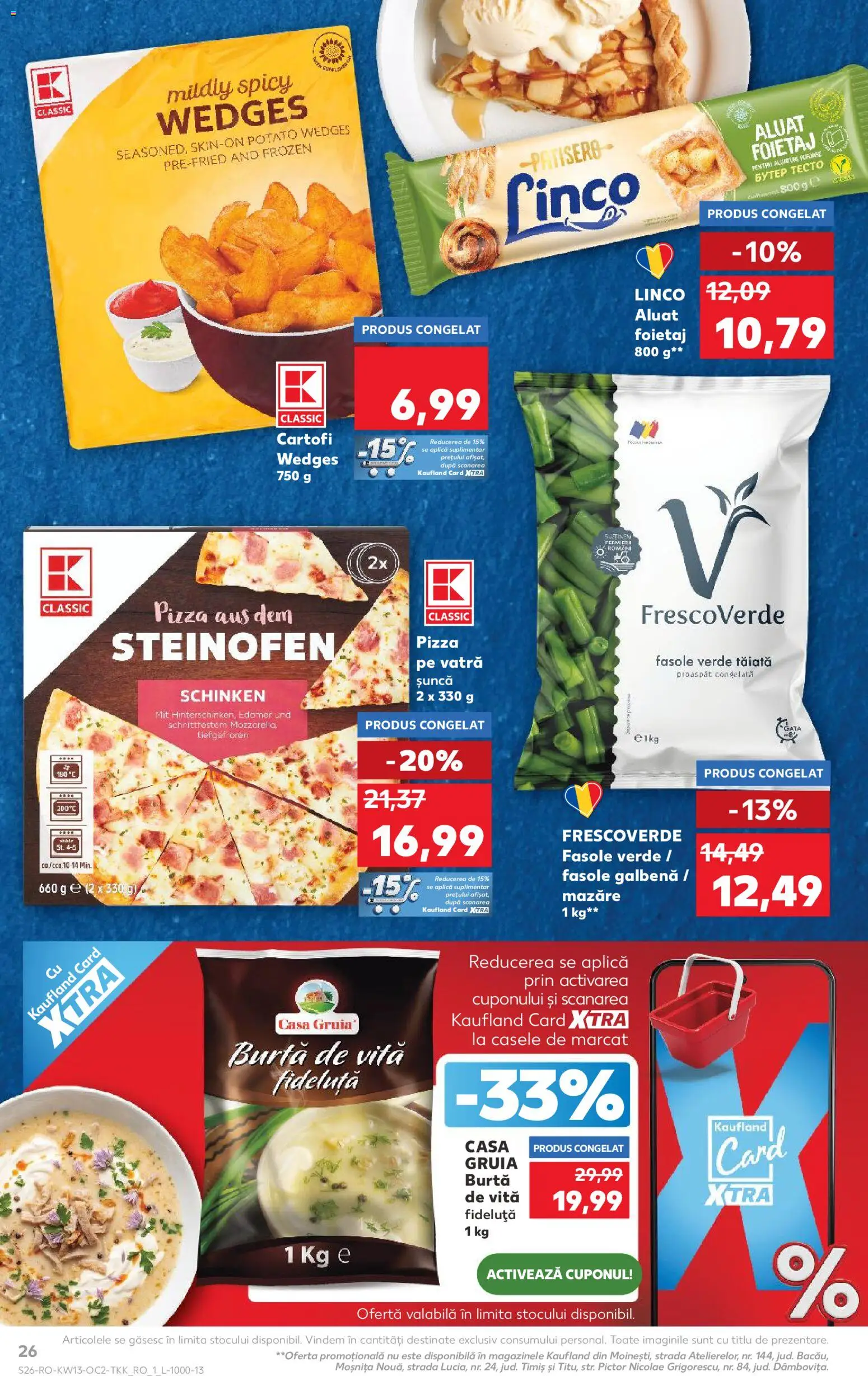 Noul catalog Kaufland – valabil de la 25.03.2026 | Pagină: 26 | Produse: Foietaj, Aluat, Șuncă, Pizza