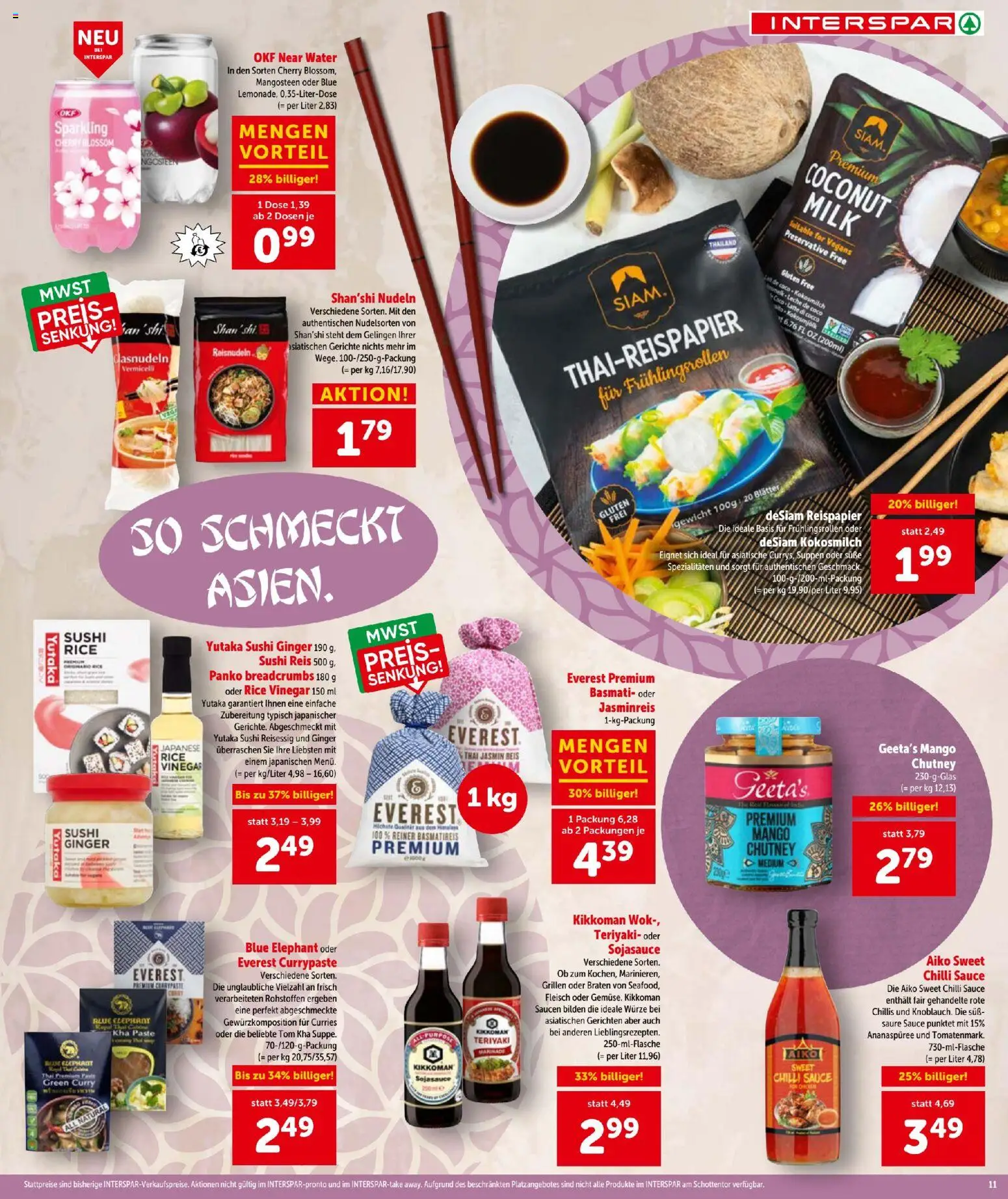 Interspar - Flugblatt gültig ab 30.07.2026 | Seite: 11 | Produkte: Mango, Gewicht, Reis, Nudeln