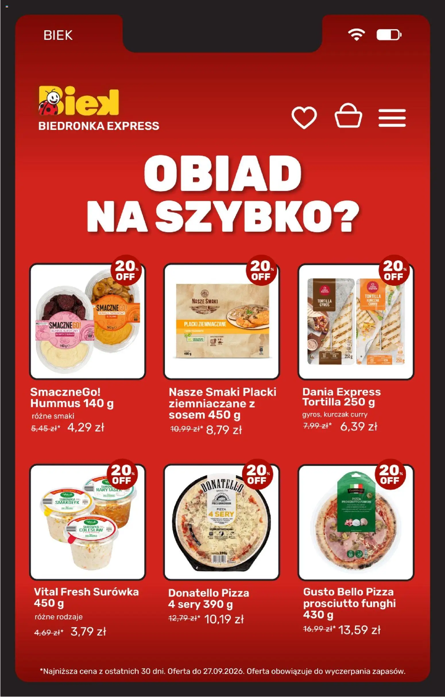 Biedronka gazetka - Biek od 26.09.2026 | Strona: 26 | Produkty: Colesław, Curry, Kurczak, Hummus