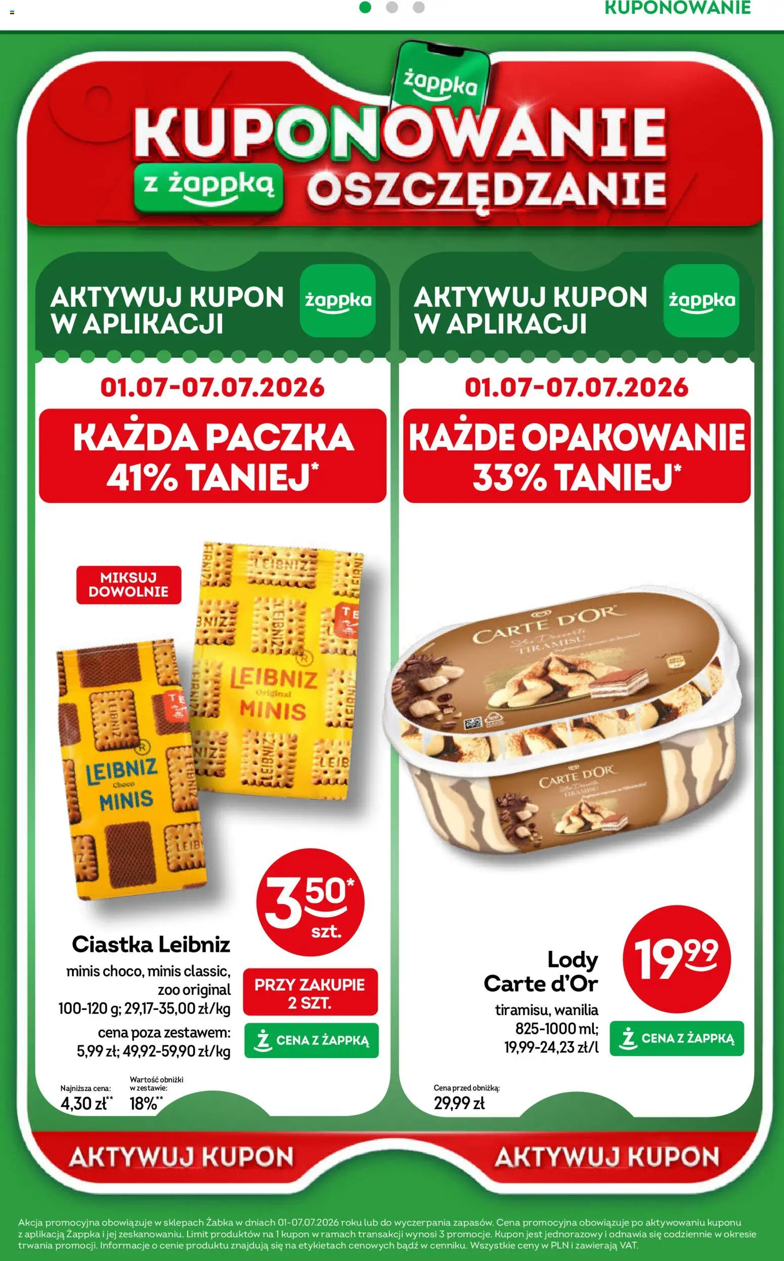Żabka gazetka od 01.07.2026 | Strona: 44 | Produkty: Ciastka, Lody