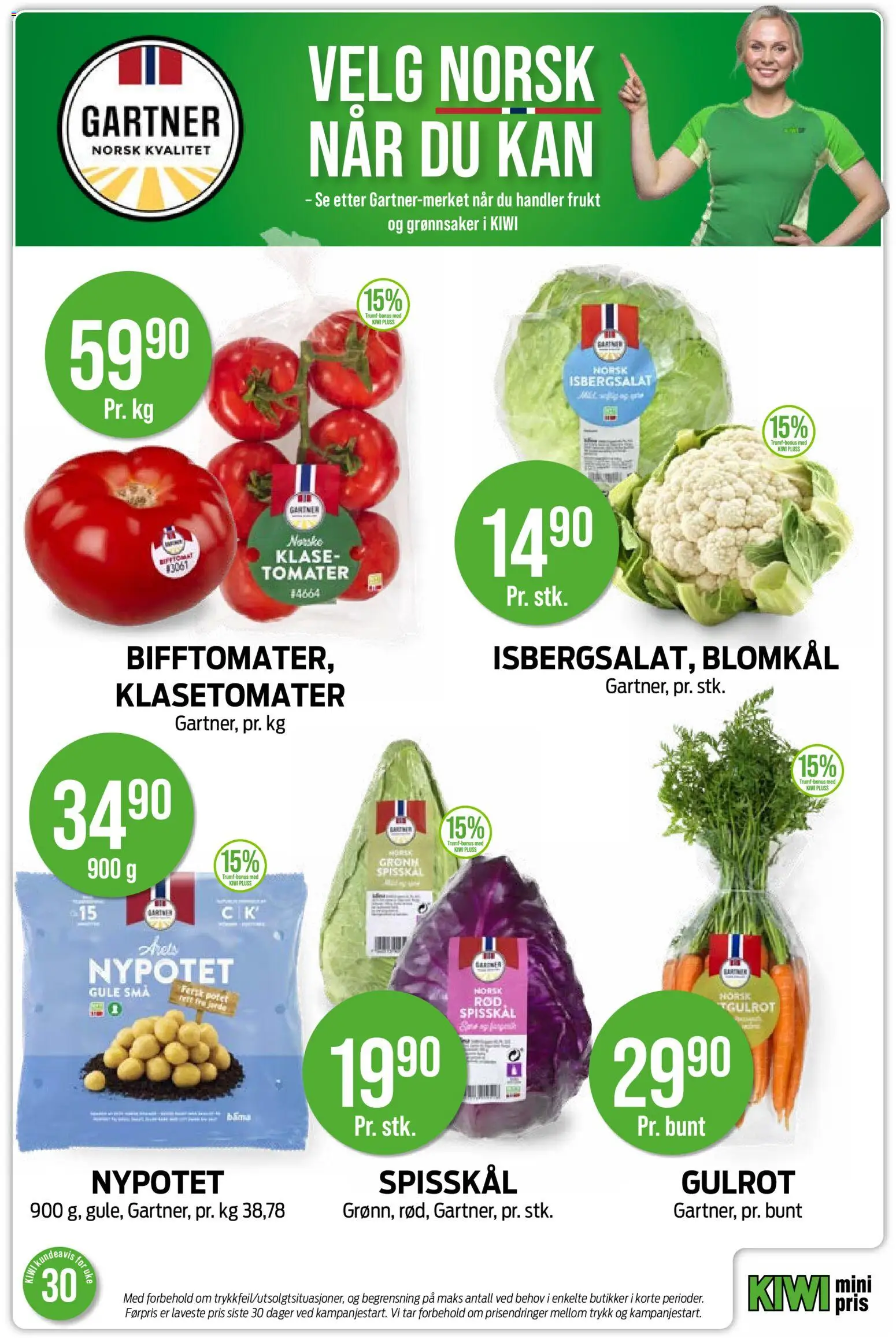 {H1} | Side: 8 | Produkter: Tomater, Kiwi, Blomkål, Isbergsalat