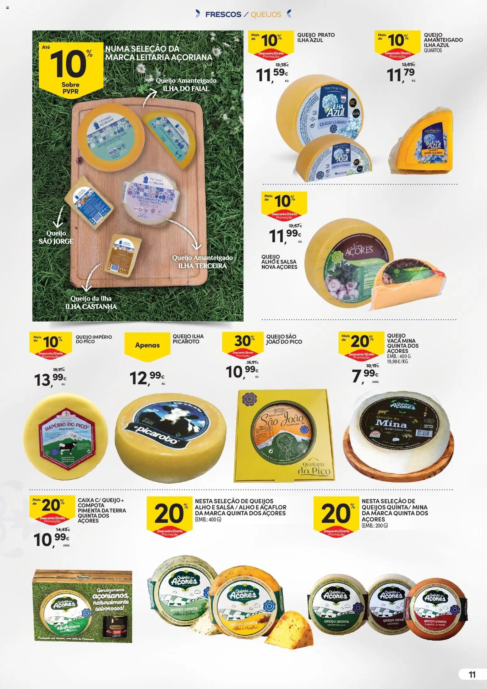Continente - O melhor dos Açores │ válido de 12.05.2026 | Página: 11 | Produtos: Caixa, Leite, Queijo, Compota