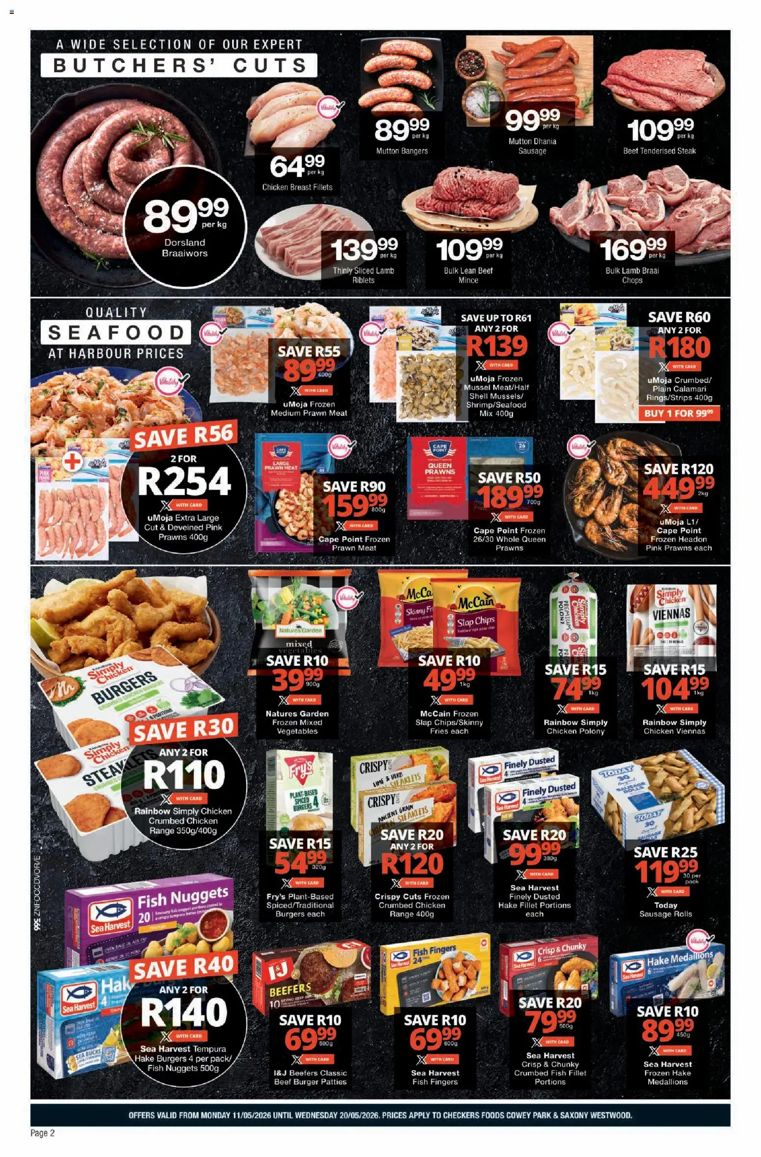 New Checkers catalogue – valid from 11.05.2026 | Page: 2 | Products: Chicken, Fish, Fry's, Lime