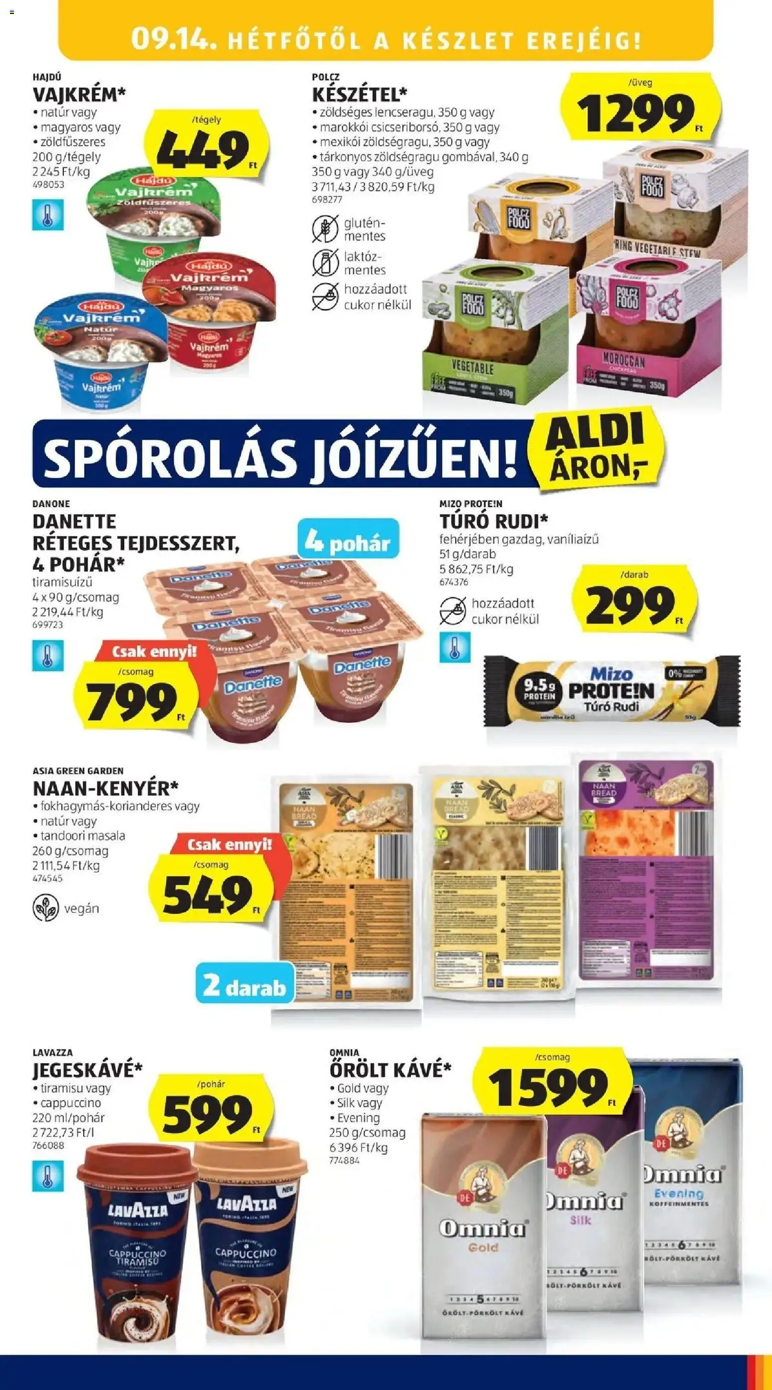 Aldi akciós ujság - amely érvényes a következő dátumtól: 2026.09.05. | Oldal: 17 | Termékek: Cottage cheese, Danette, Protein, Omnia
