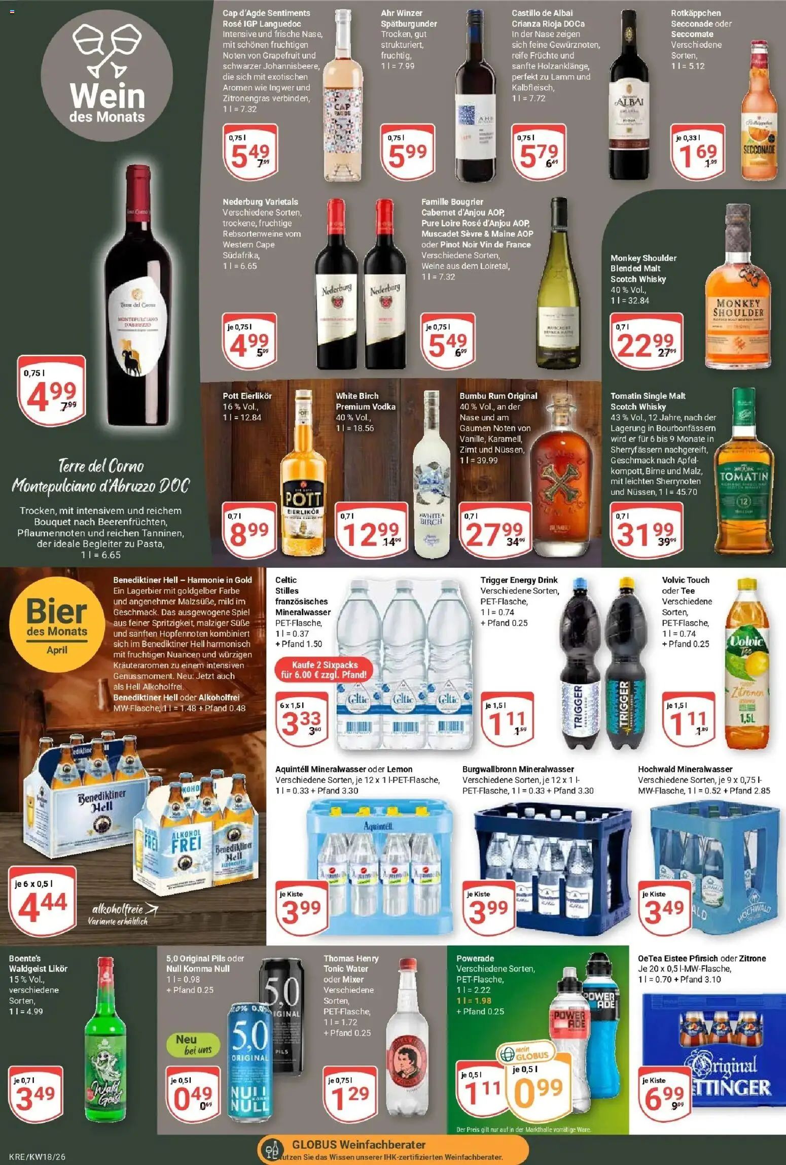 Globus Prospekt Krefeld	 – gültig ab 27.04.2026 | Seite: 14 | Produkte: Energy, Rum, Birne, Tee