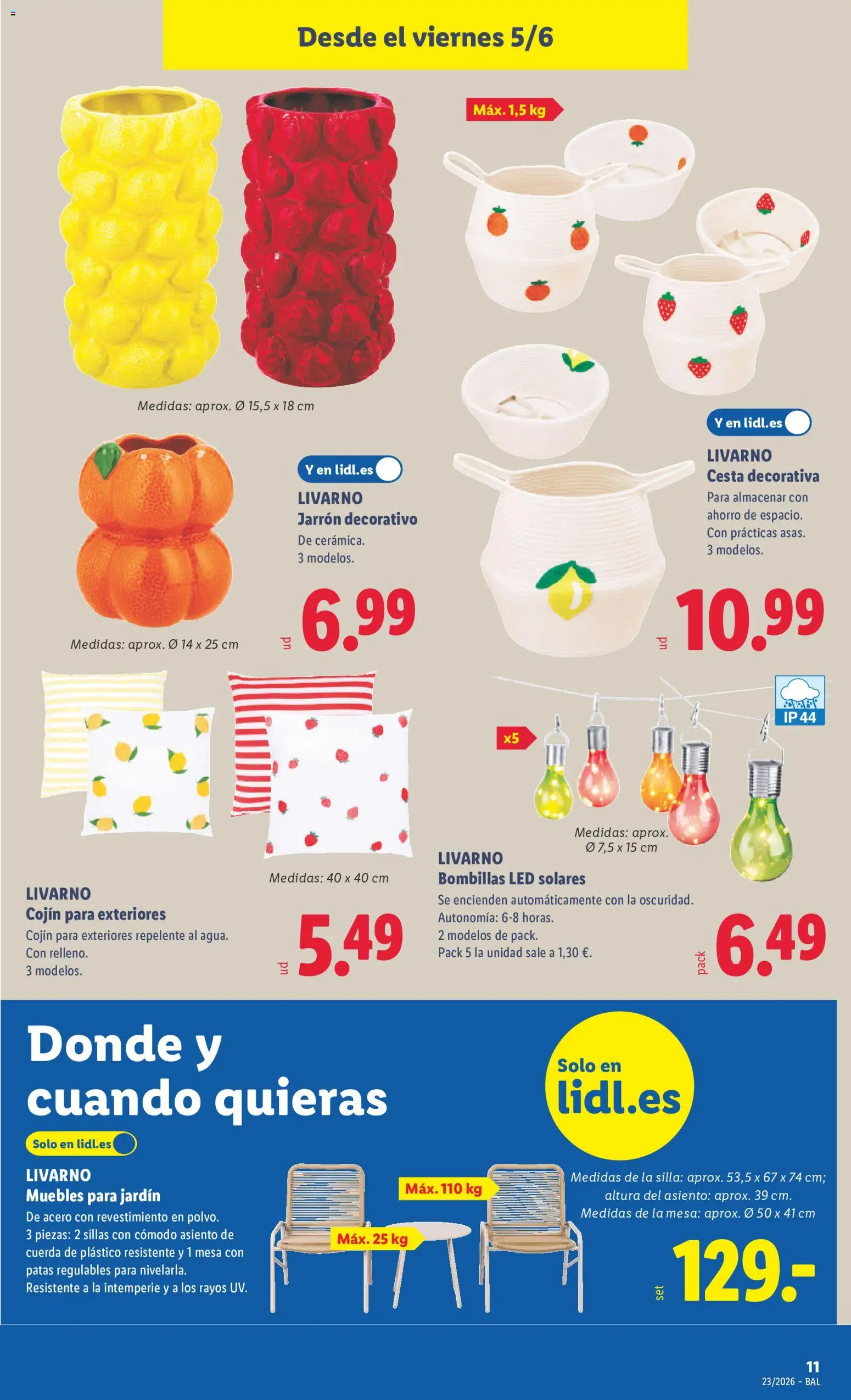 Lidl folleto de bazar Illes Balears │ válido desde el 01.06.2026 | Página: 31 | Productos: Cojín, Mesa, Silla, Jarrón