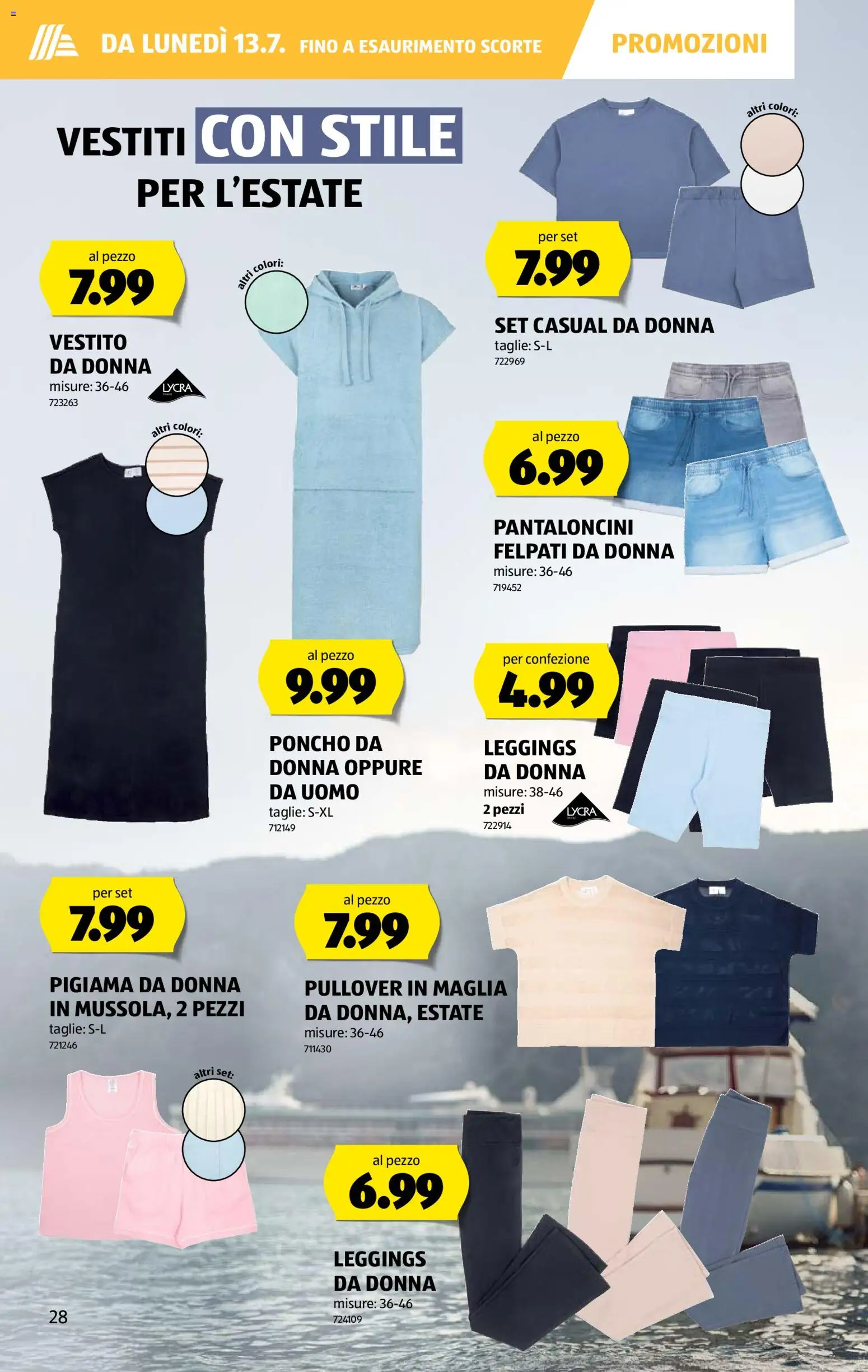 Aldi aktionen IT – gültig ab 09.07.2026 | Seite: 28 | Produkte: Leggings, Pullover, Poncho