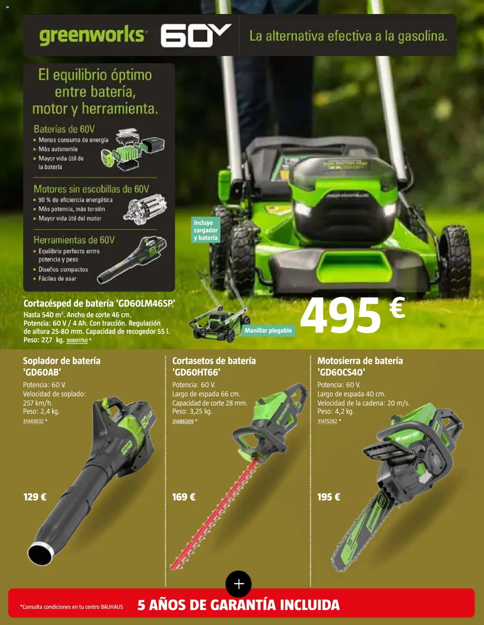 Bauhaus Jardín │ válido desde el 16.03.2026 | Página: 10 | Productos: Cortasetos, Peso, Απολυμαντικό, Batería
