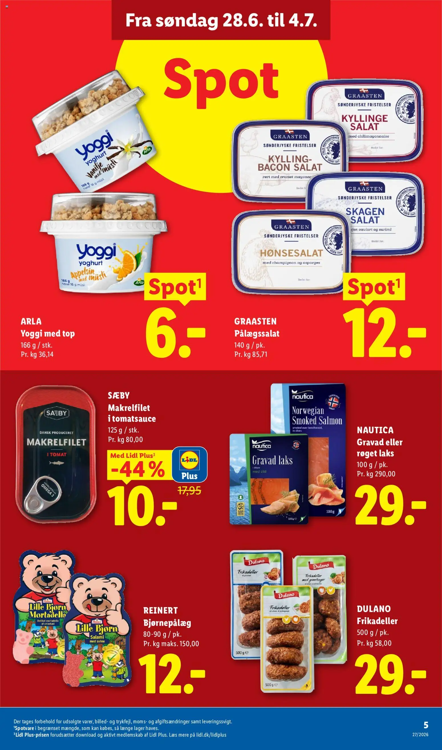 Lidl tilbudsavis – gyldig fra 28/06/2026 | Side: 5 | Produkter: Champignon, Salami, Svinekød, Salat