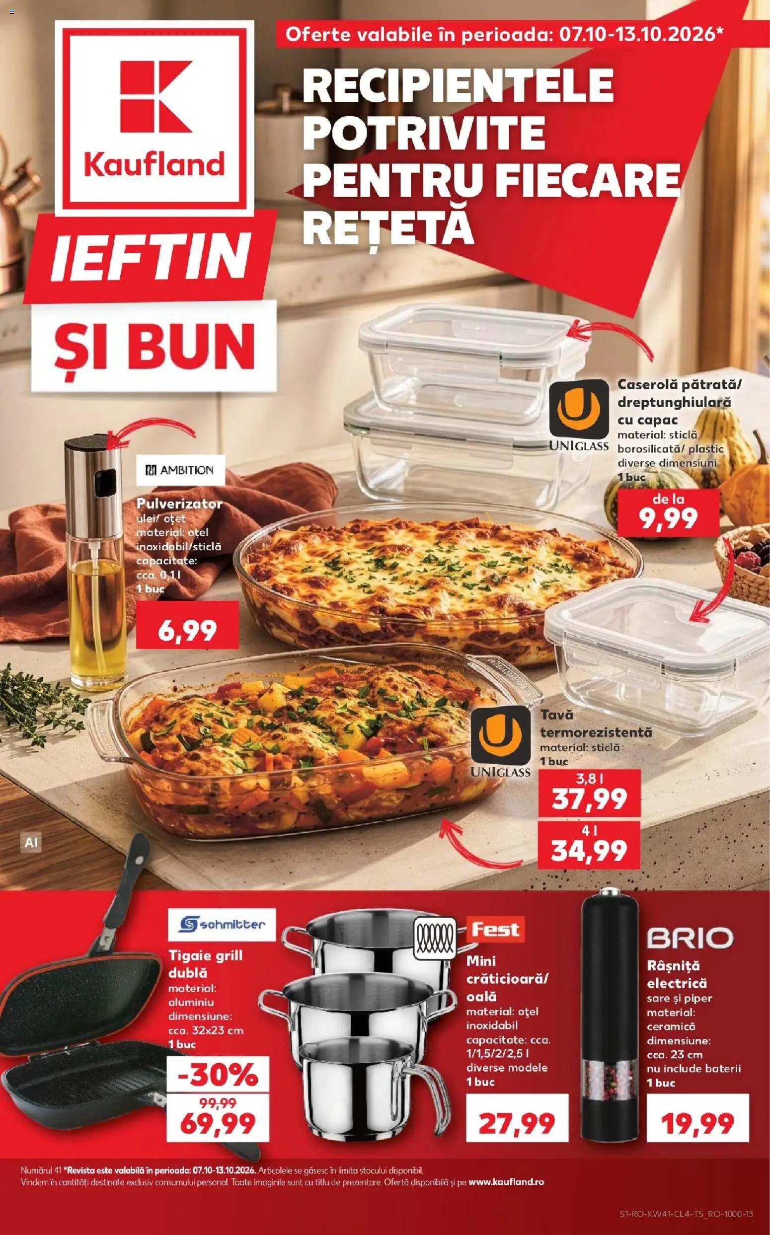 Kaufland RO akciós ujság - amely érvényes a következő dátumtól: 2026.10.07. | Oldal: 1 | Termékek: Grill