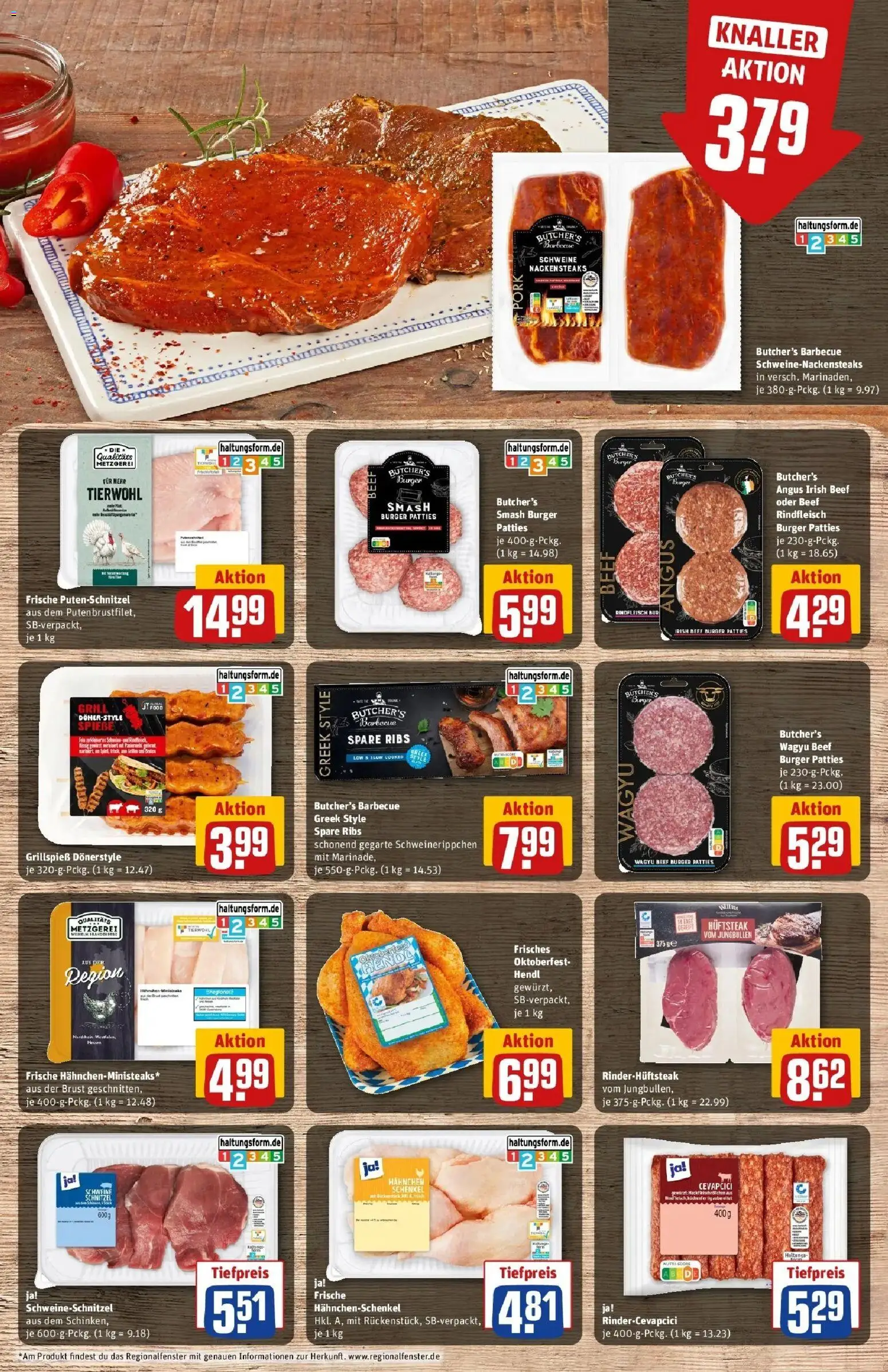 REWE Prospekt ab 21.09.2026 zum Blättern » Angebote | Seite: 15 | Produkte: Grill, Hahnchenschenkel, Spare ribs, Cevapcici