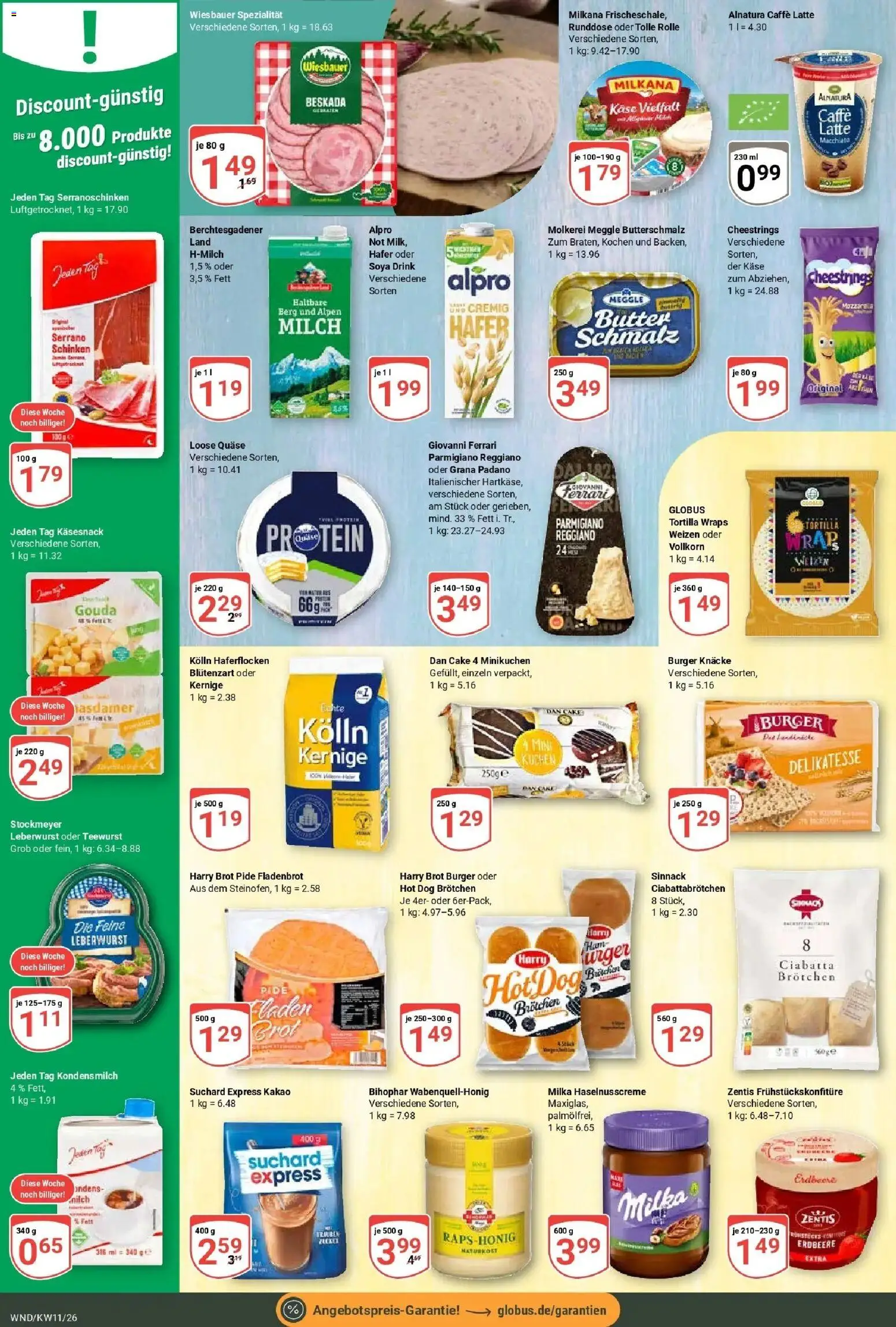 Globus prospekt St. Wendel	 – gültig ab 09.03.2026 | Seite: 14 | Produkte: Käse, Mozzarella, Gouda, Burger