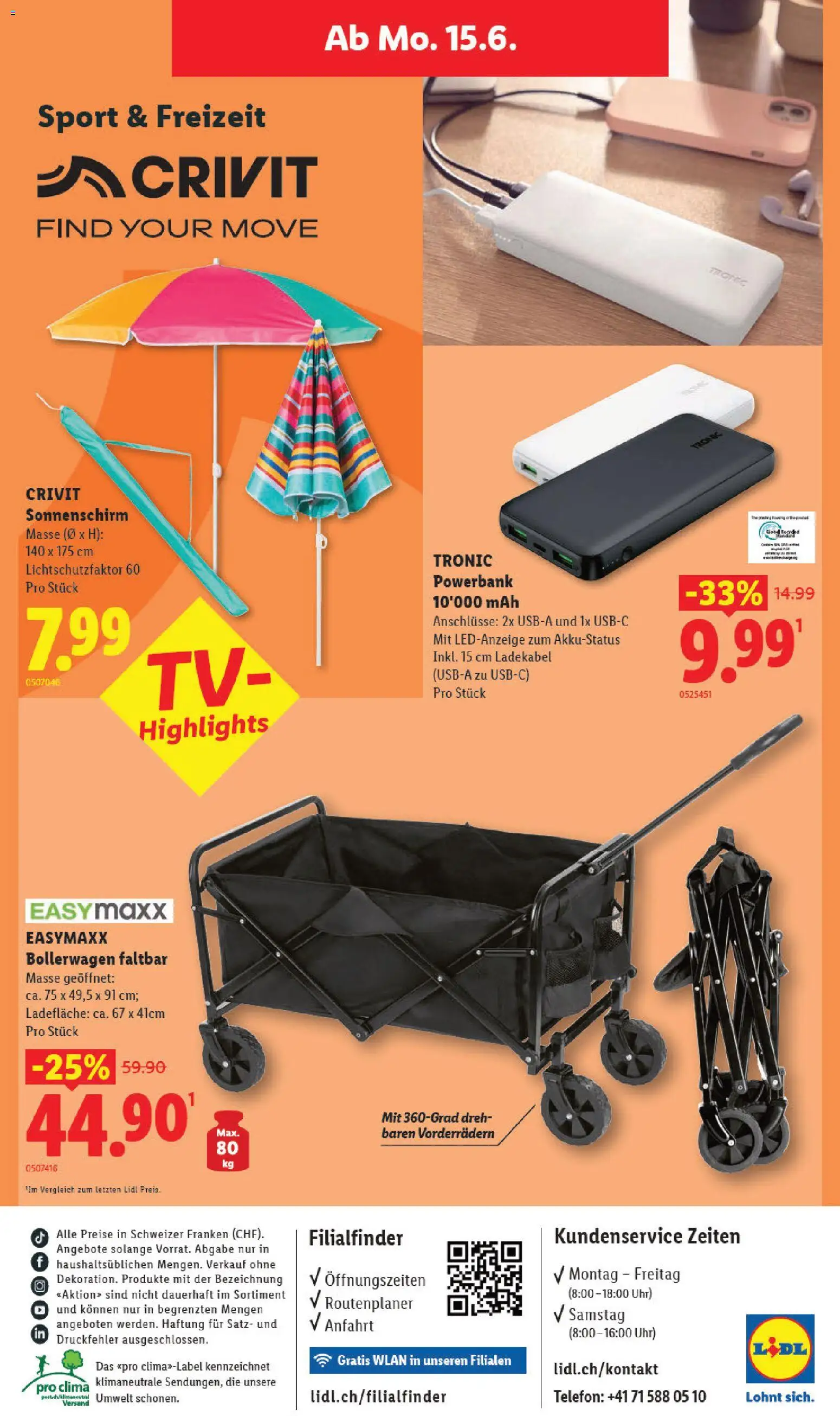 Lidl aktionen – gültig ab 11.06.2026 | Seite: 40 | Produkte: Ladekabel, Uhr, Powerbank