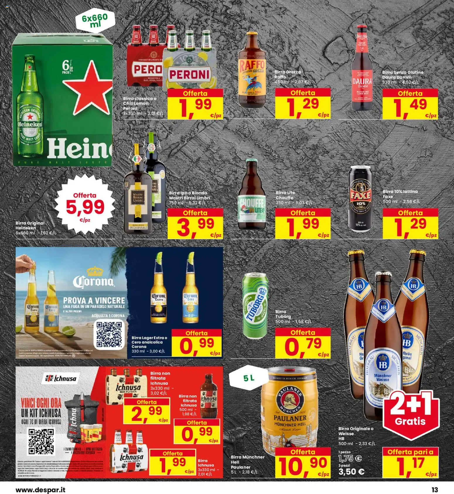 Volantino Eurospar del 30/07/2026 | Pagina: 13 | Prodotti: Birra, Tè, Zaino, Heineken