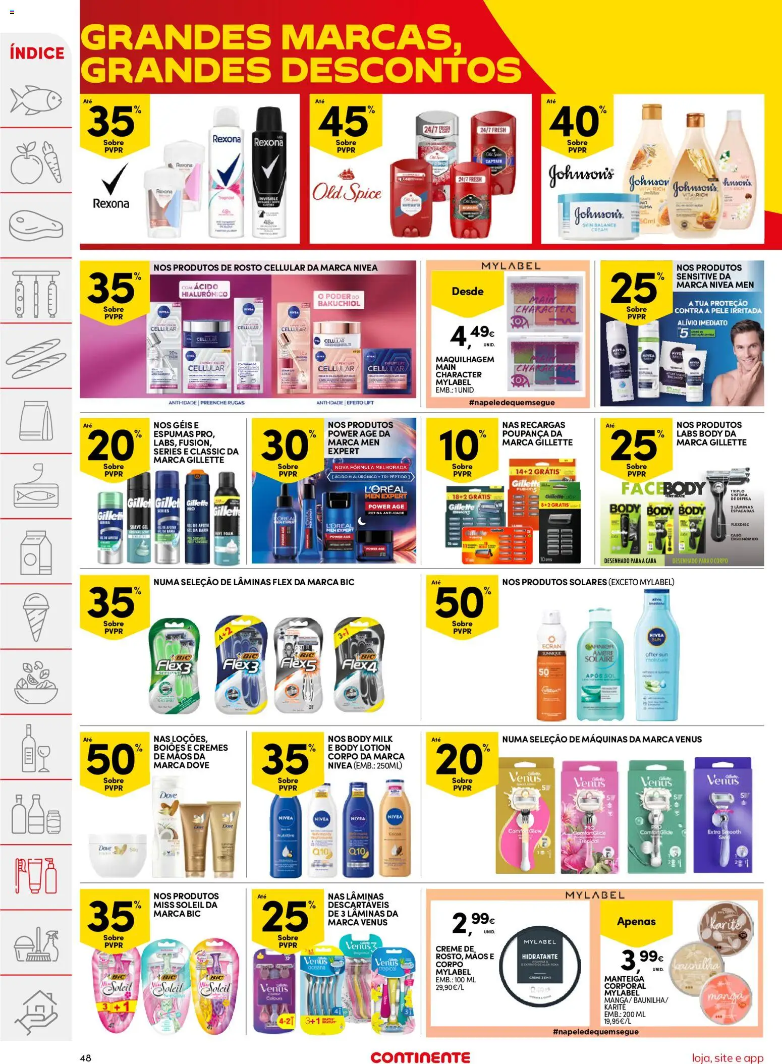 Continente folheto │ válido de 11/08/2026 | Página: 48 | Produtos: Manga, Maquilhagem, Manteiga, Creme