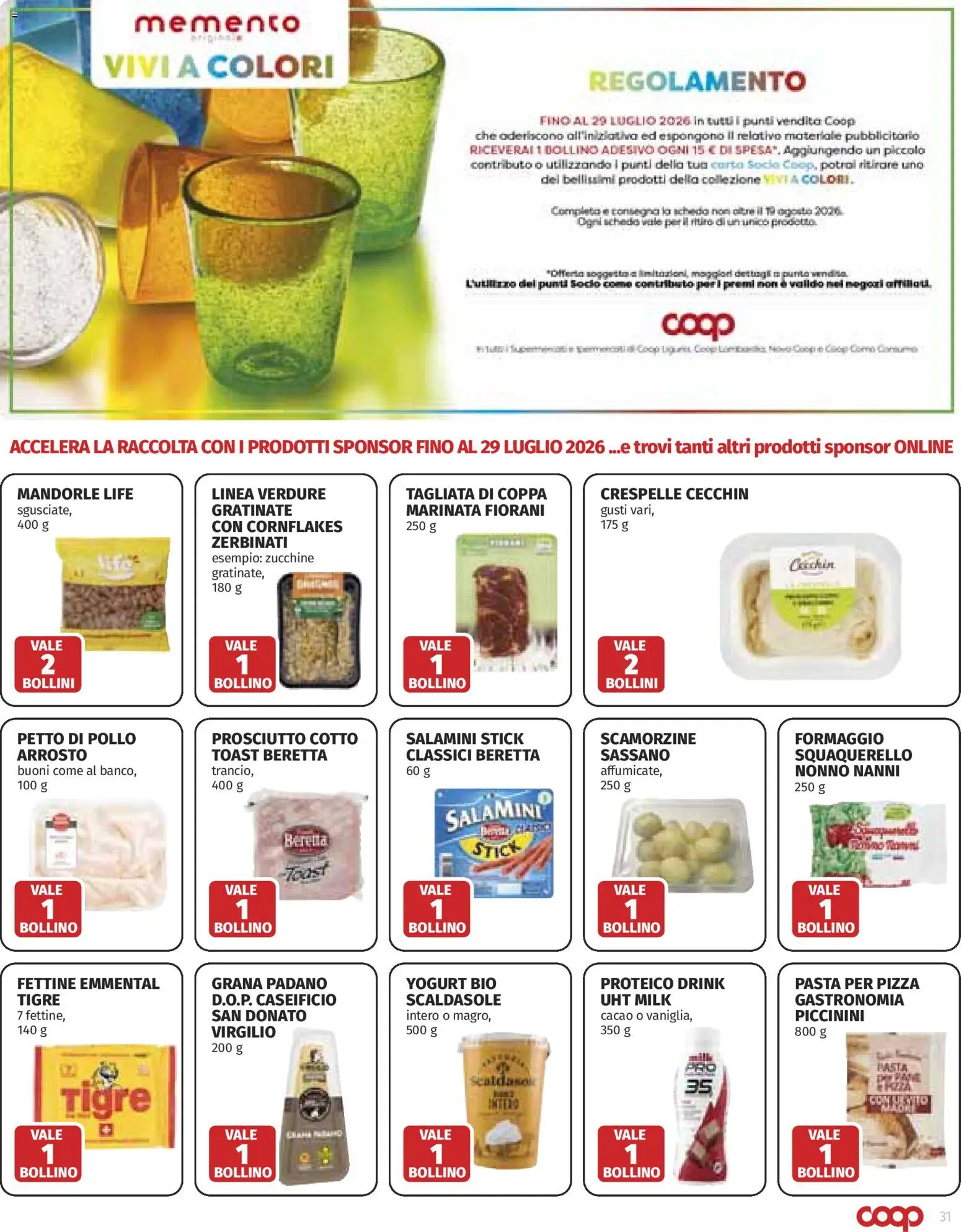 Volantino COOP del 23/07/2026 | Pagina: 31 | Prodotti: Yogurt, Formaggio, Cacao, Emmental