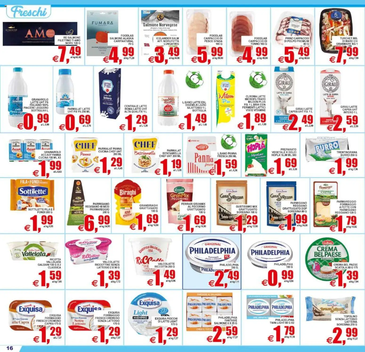 Volantino Pewex del 12/08/2026 | Pagina: 16 | Prodotti: Polpo, Dolci, Pecorino, Scatola