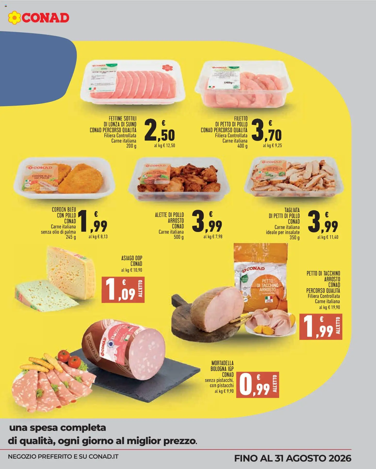 Volantino Conad del 10.06.2026 | Pagina: 5 | Prodotti: Suino, Olio, Mortadella, Pistacchi