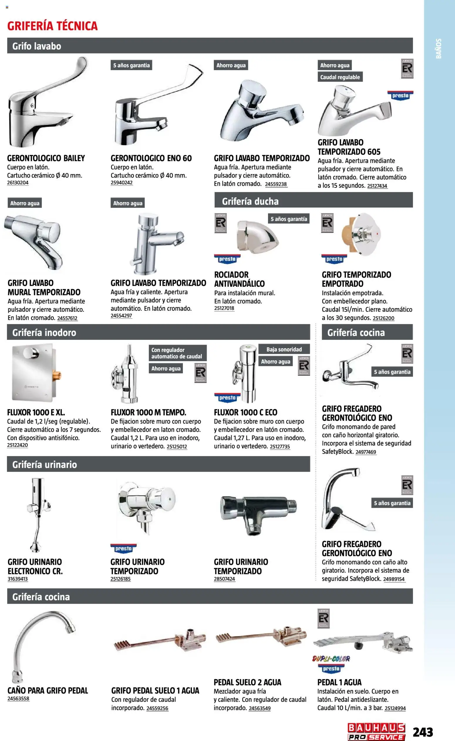 Bauhaus ProService │ válido desde el 11/05/2026 | Página: 243 | Productos: Cocina, Mezclador, Agua, Ducha