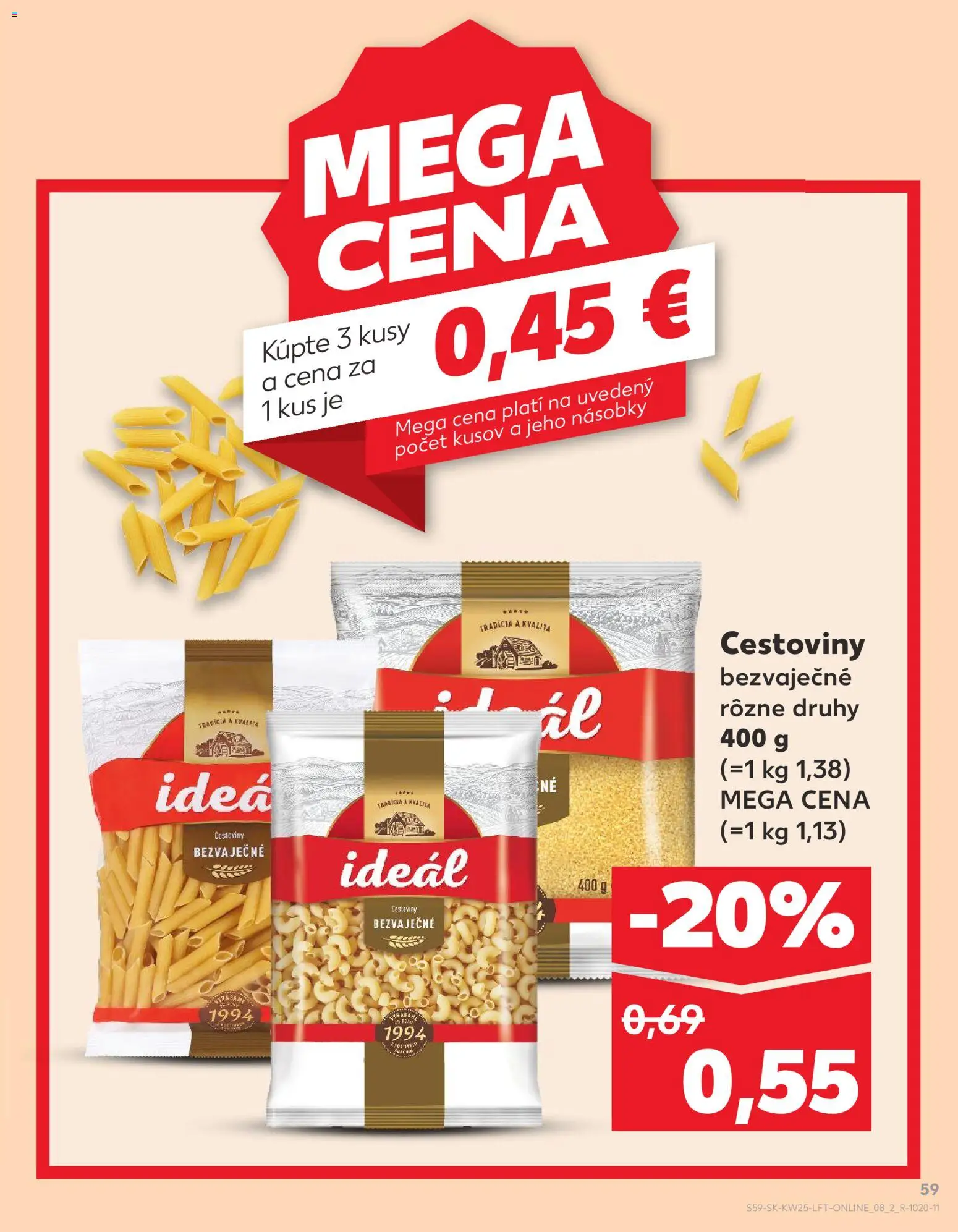 Nové Kaufland akcie – leták je platný od 18.06.2026 | Strana: 59 | Produkty: Cestoviny