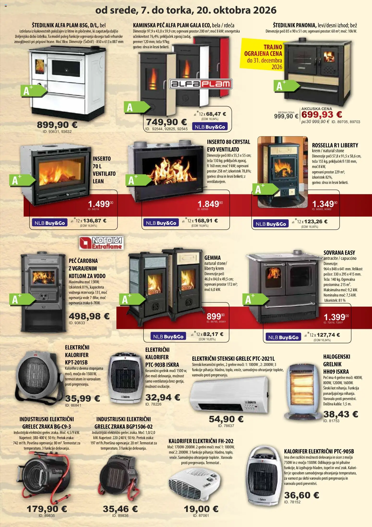 Novi Živex katalog ponudbe – veljaven od 07.10.2026 | Stran: 9 | Izdelki: Teza, Termostat, Štedilnik, Grelec