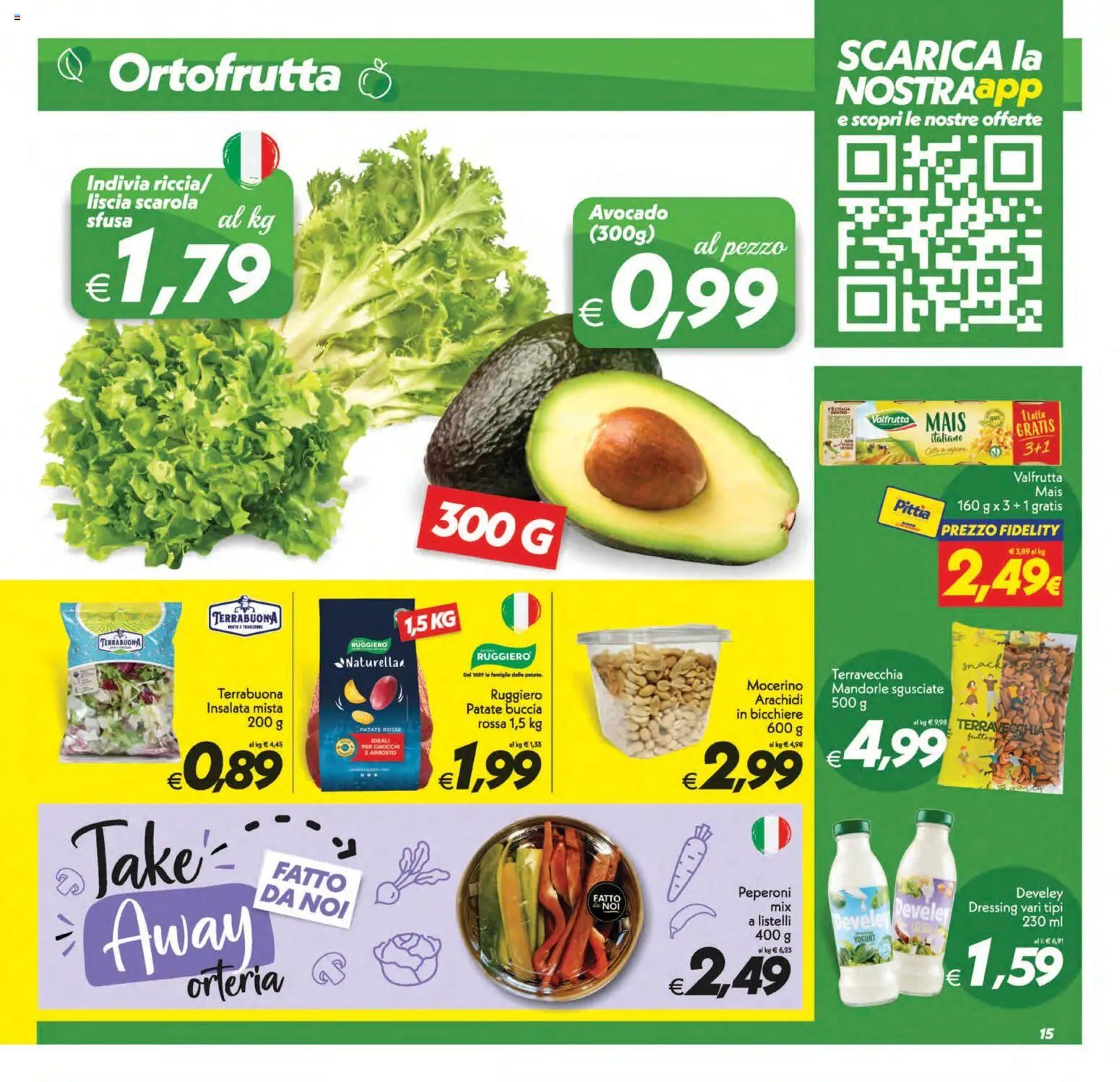 Volantino SuperConveniente del 31/07/2026 | Pagina: 15 | Prodotti: Peperoni, Avocado, Mandorle, Indivia